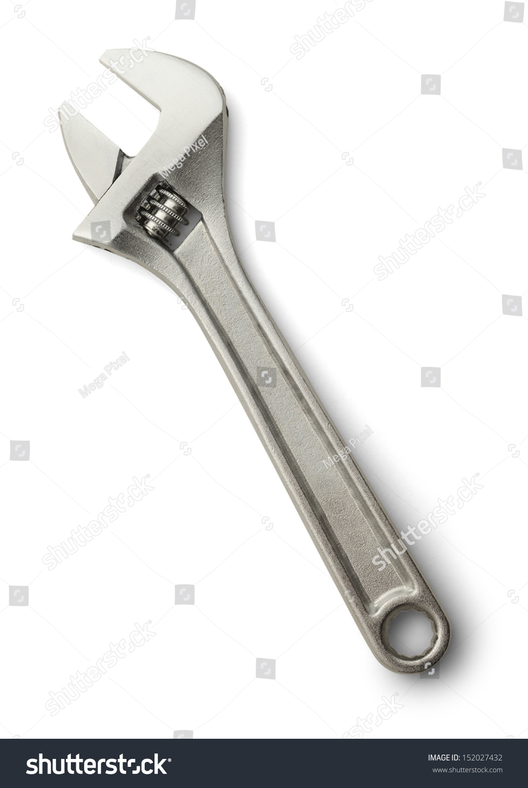 silver metal monkey wrench isolated on white background silver metal monkey wrench isolated on white background