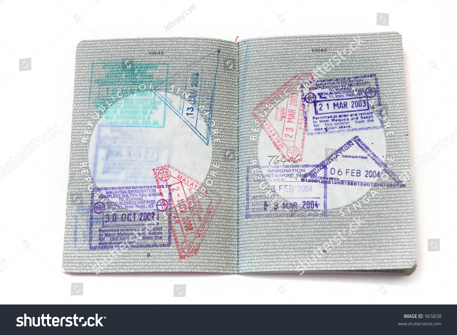 Singapore Passport With Stamps 1 Stock Photo 965838 Shutterstock