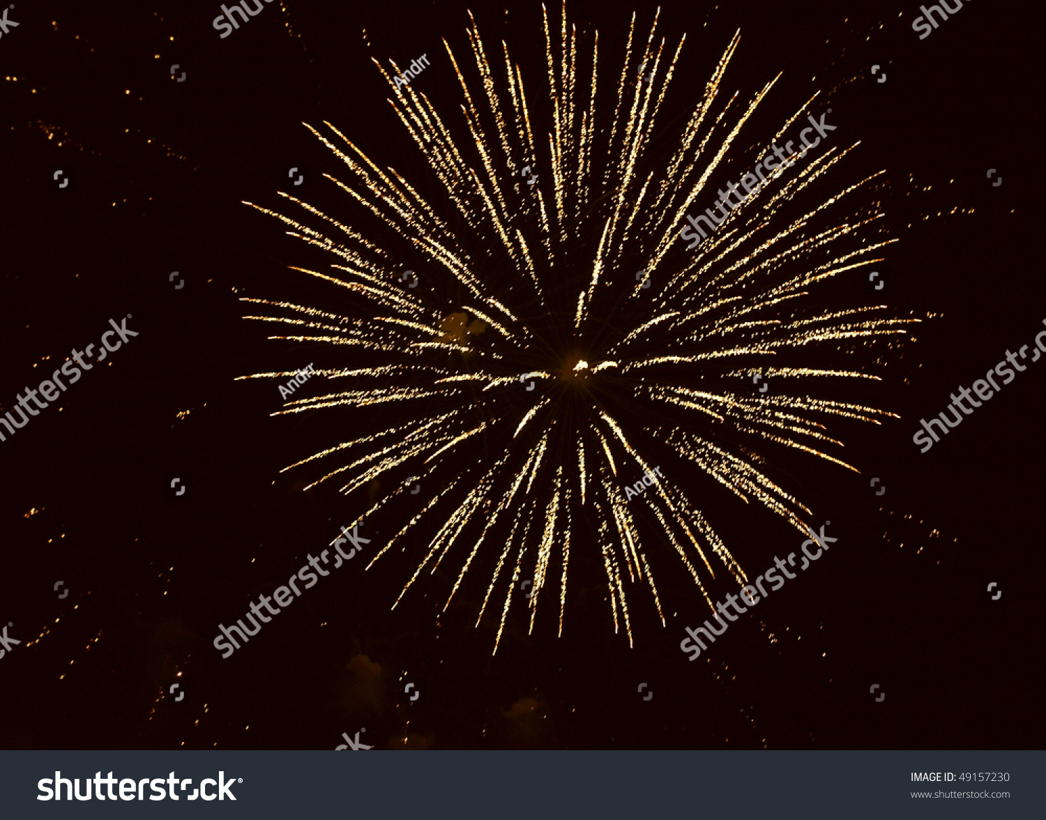 Single Fireworks Burst Stock Photo 49157230 : Shutterstock