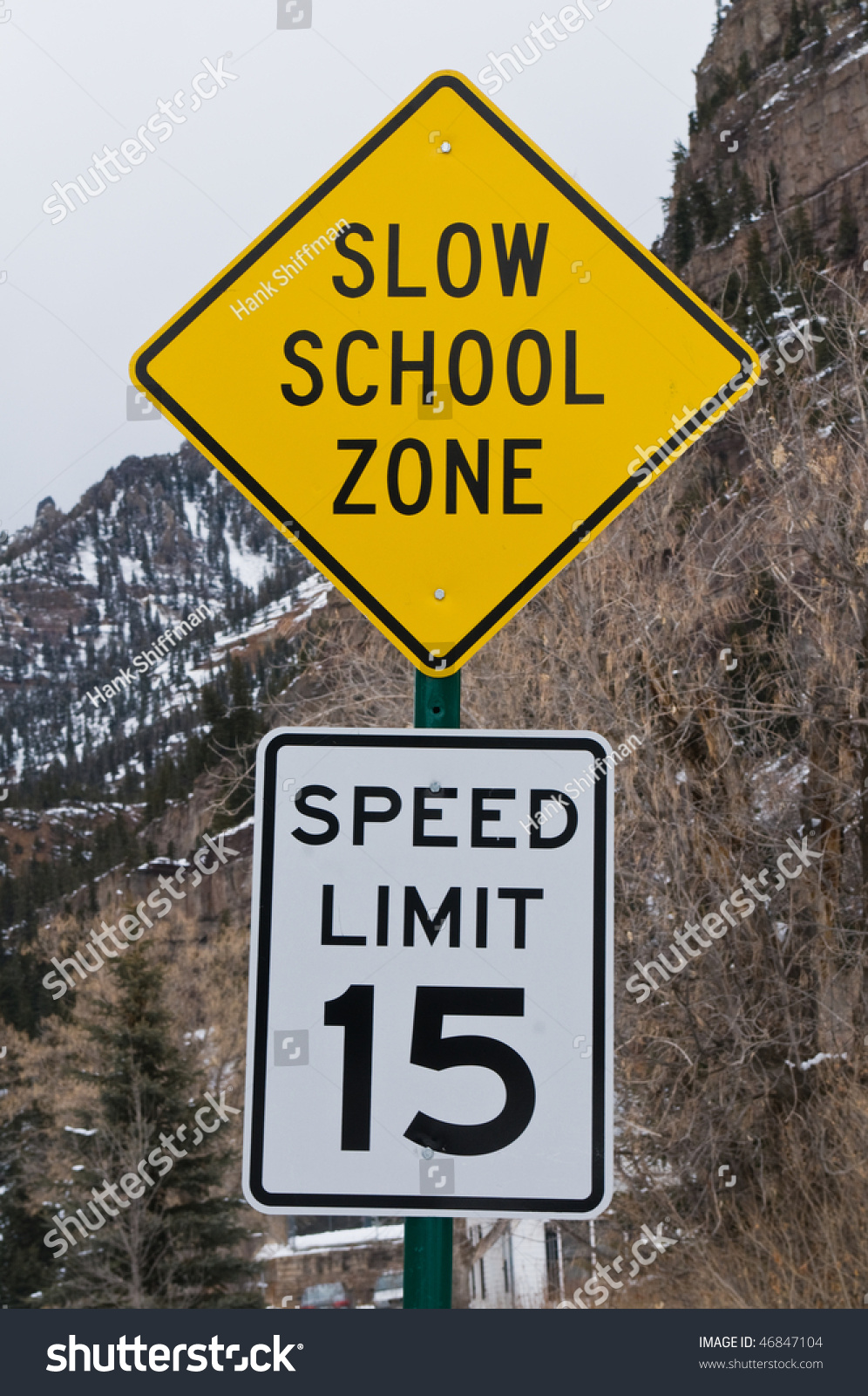 Slow School Zone Speed Limit 15 Stock Photo 46847104 Shutterstock