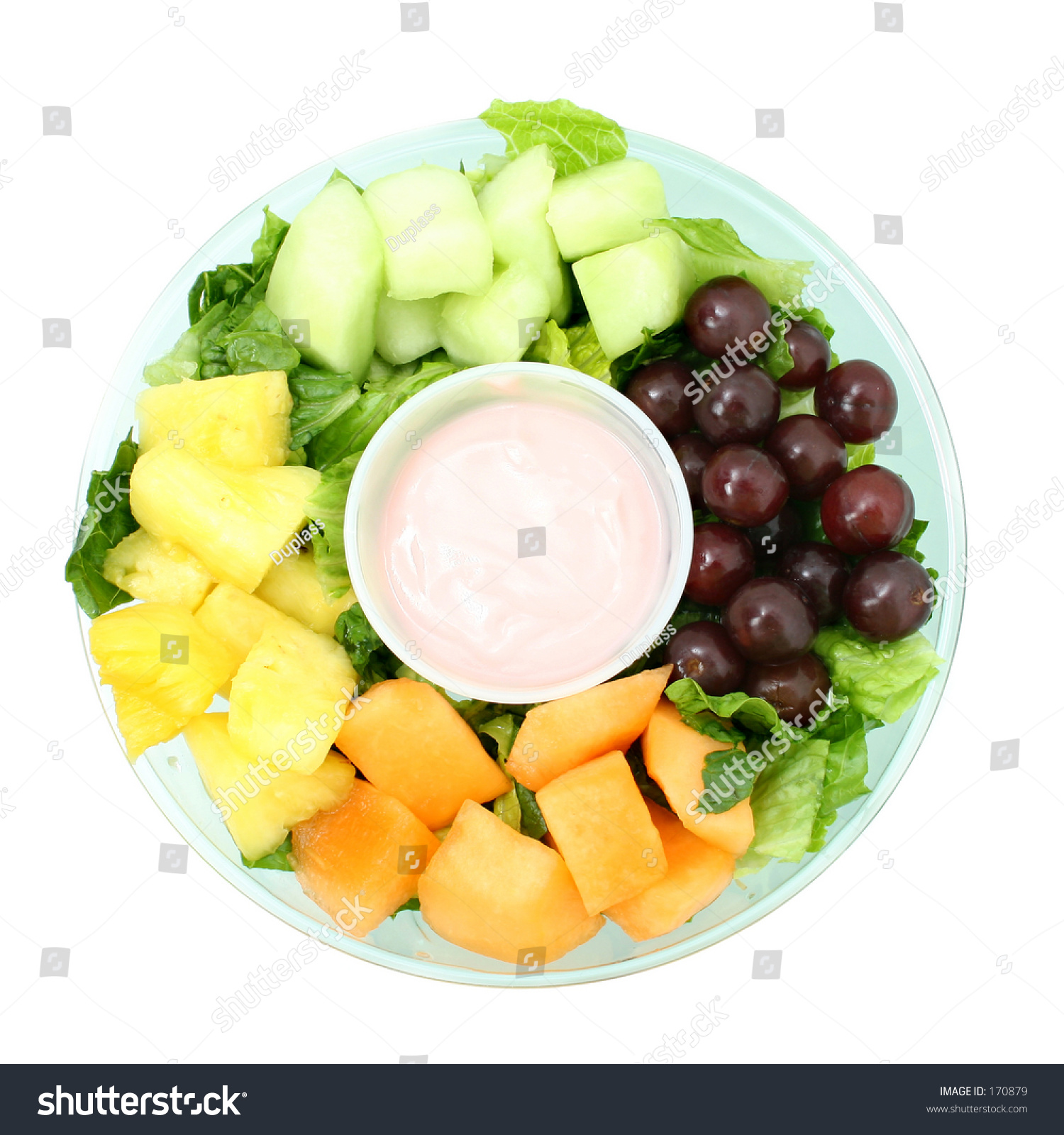 Small Fruit Tray With Cantaloupe, Honeydew, Pineapple, Grapes And