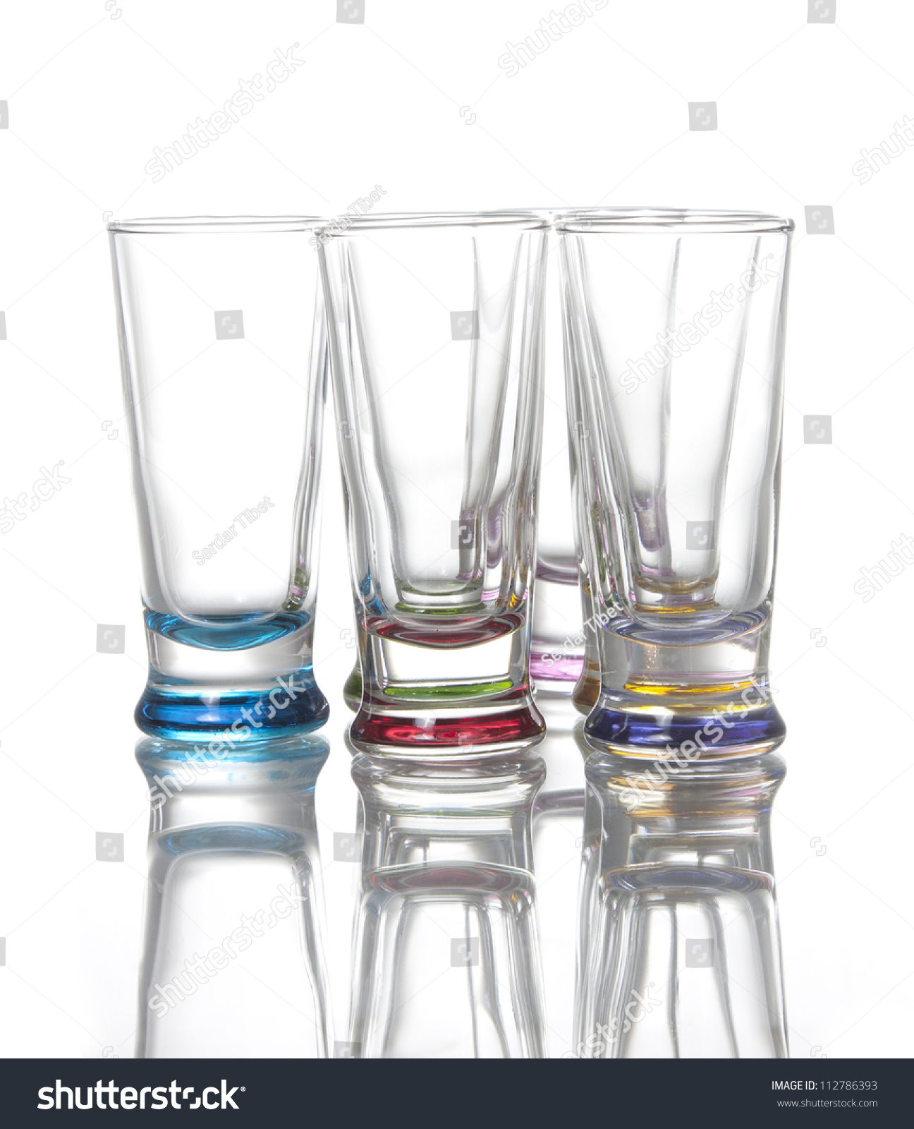 Small Shot Glasses Of Alcoholic Beverages Stock Photo 112786393