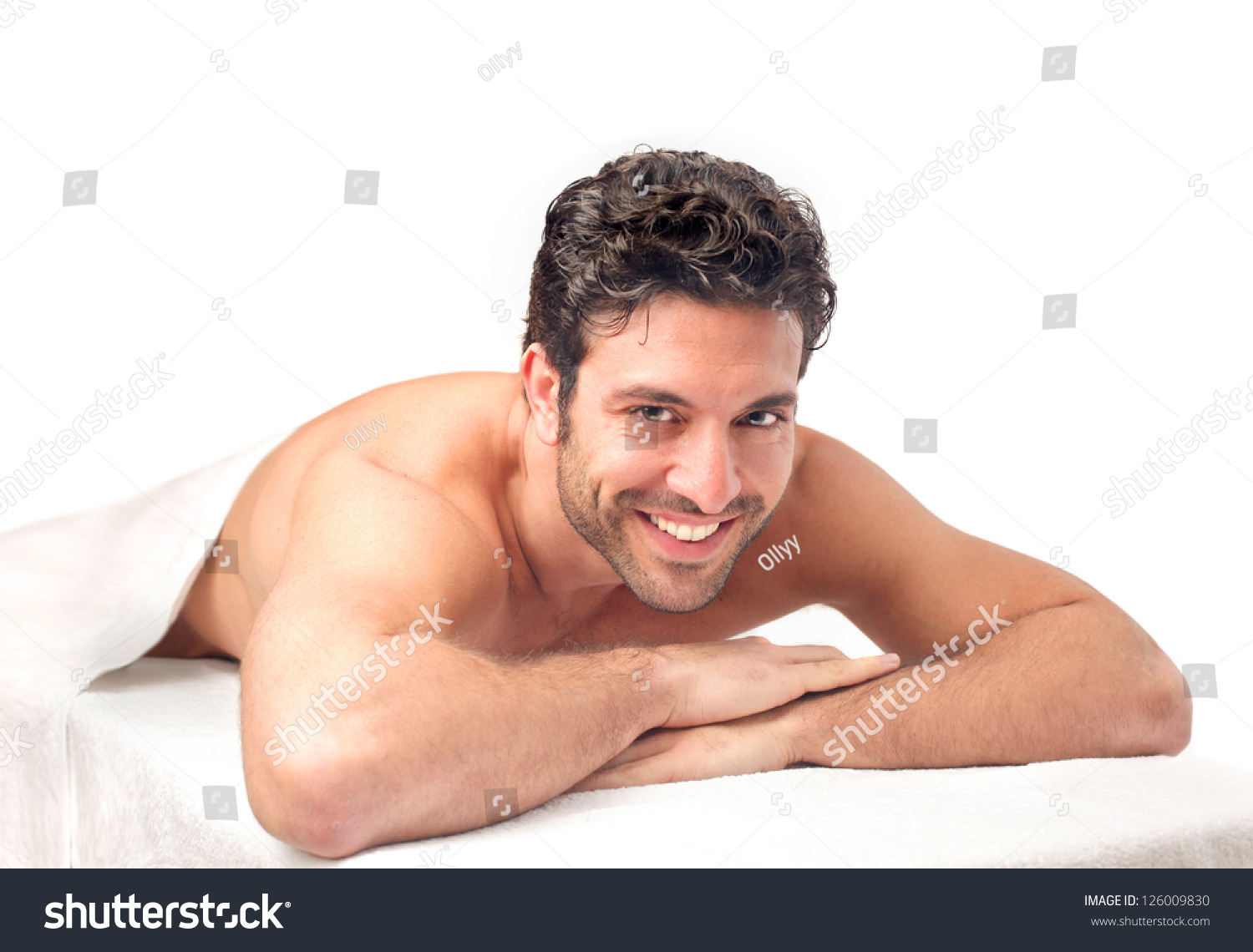 Smiling Man Lying On A Massage Table Stock Photo Shutterstock