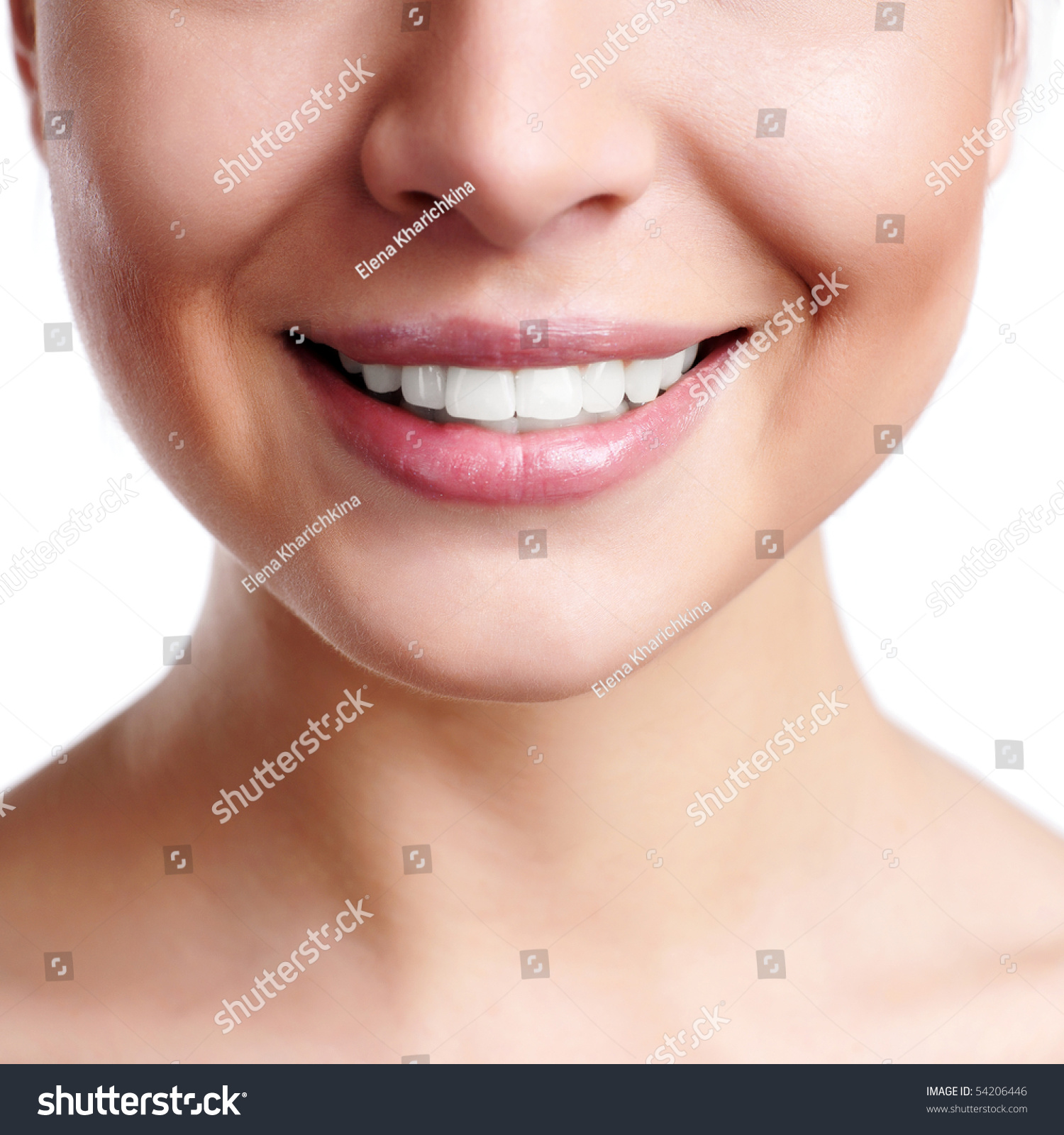 Smiling Woman Mouth Great Teeth Over Stock Photo Edit Now 54206446