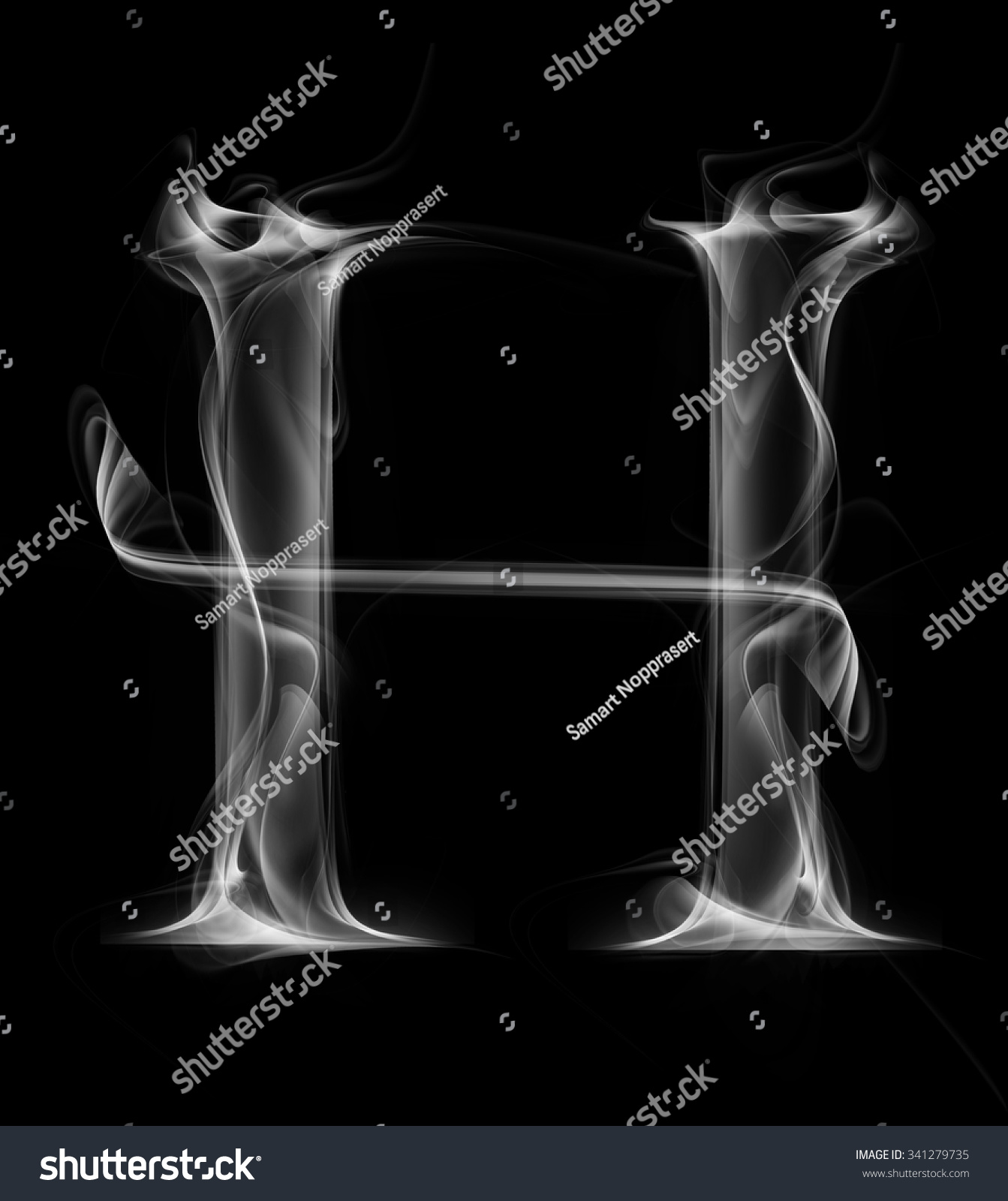 Smoke Font. Letter H Stock Photo 341279735 : Shutterstock