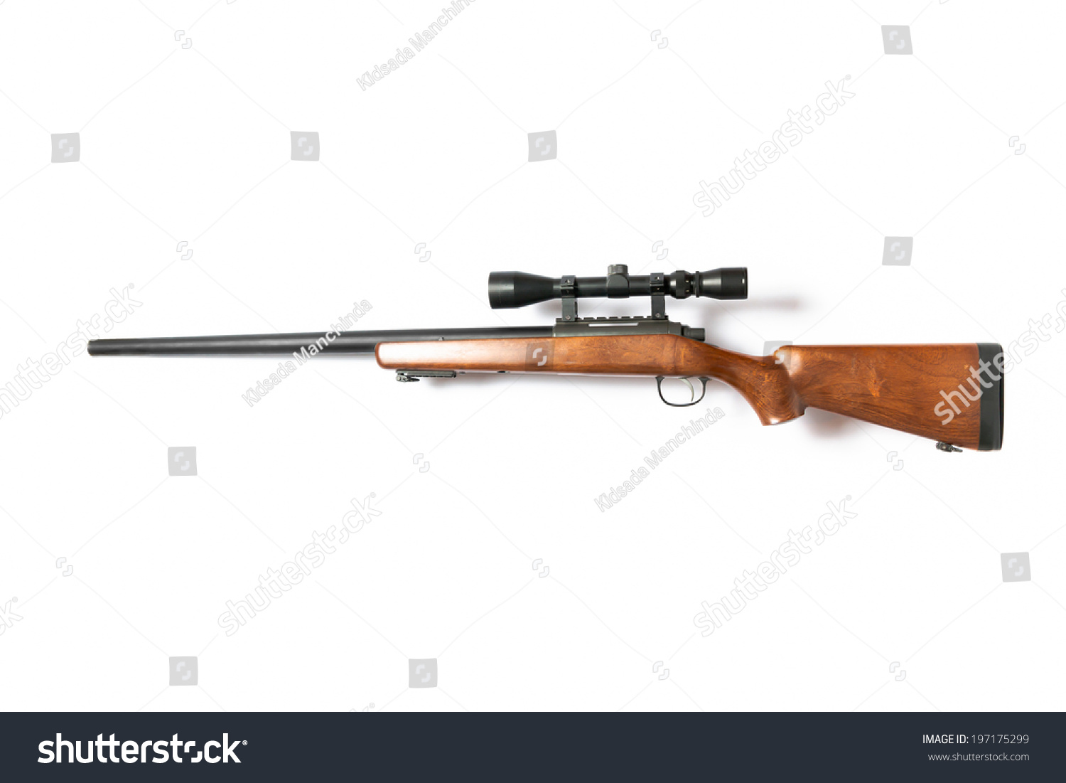 Sniper Rifles Isolated On White Background Stock Photo 197175299 