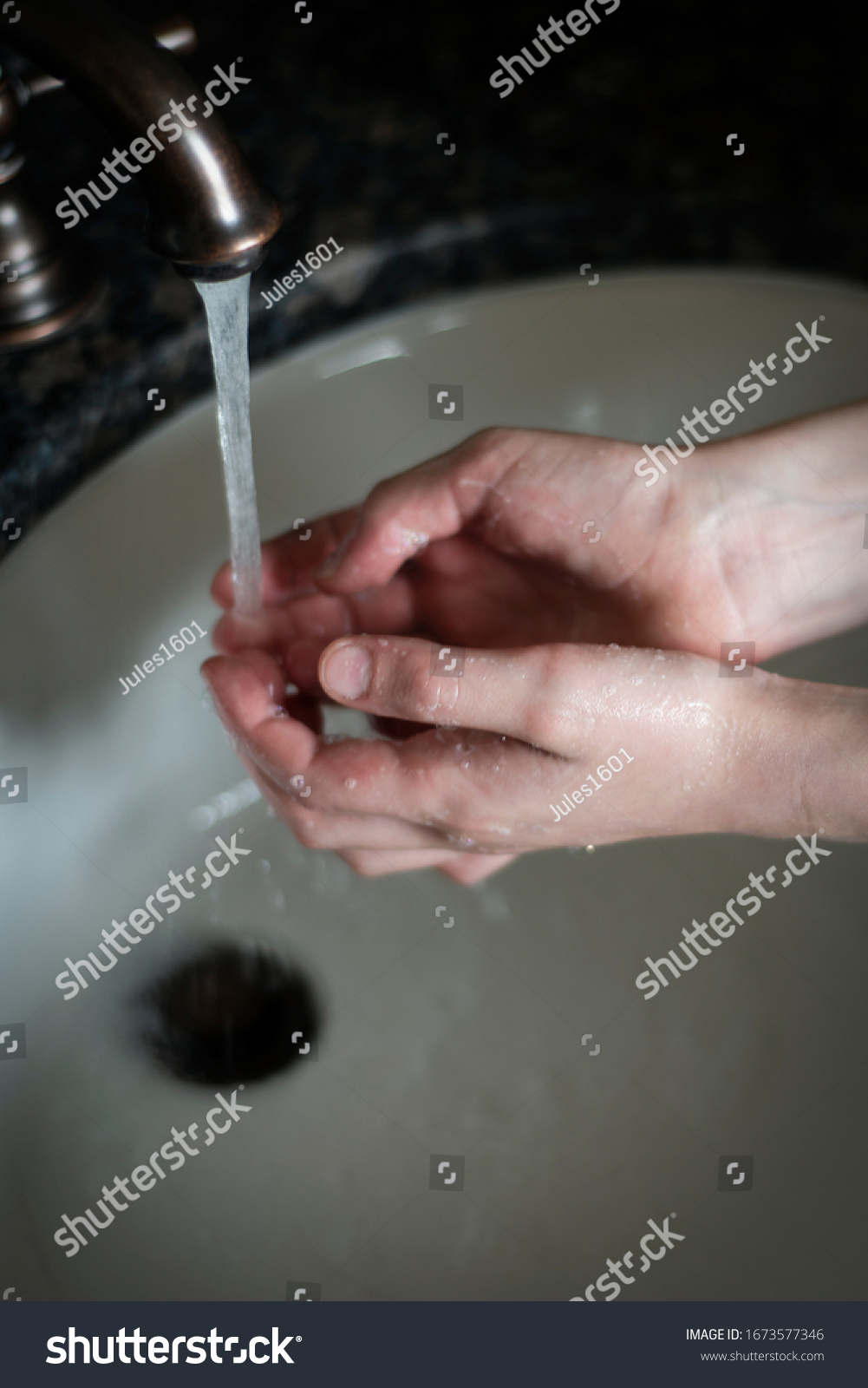 Soapy Hand Washing Sink Stock Photo Shutterstock