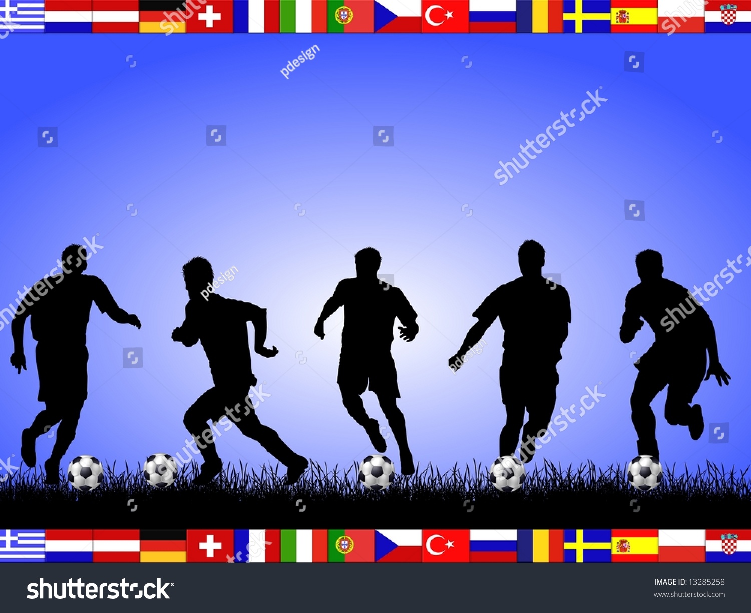 Soccer Em Silhouettes Stock Photo 13285258 : Shutterstock