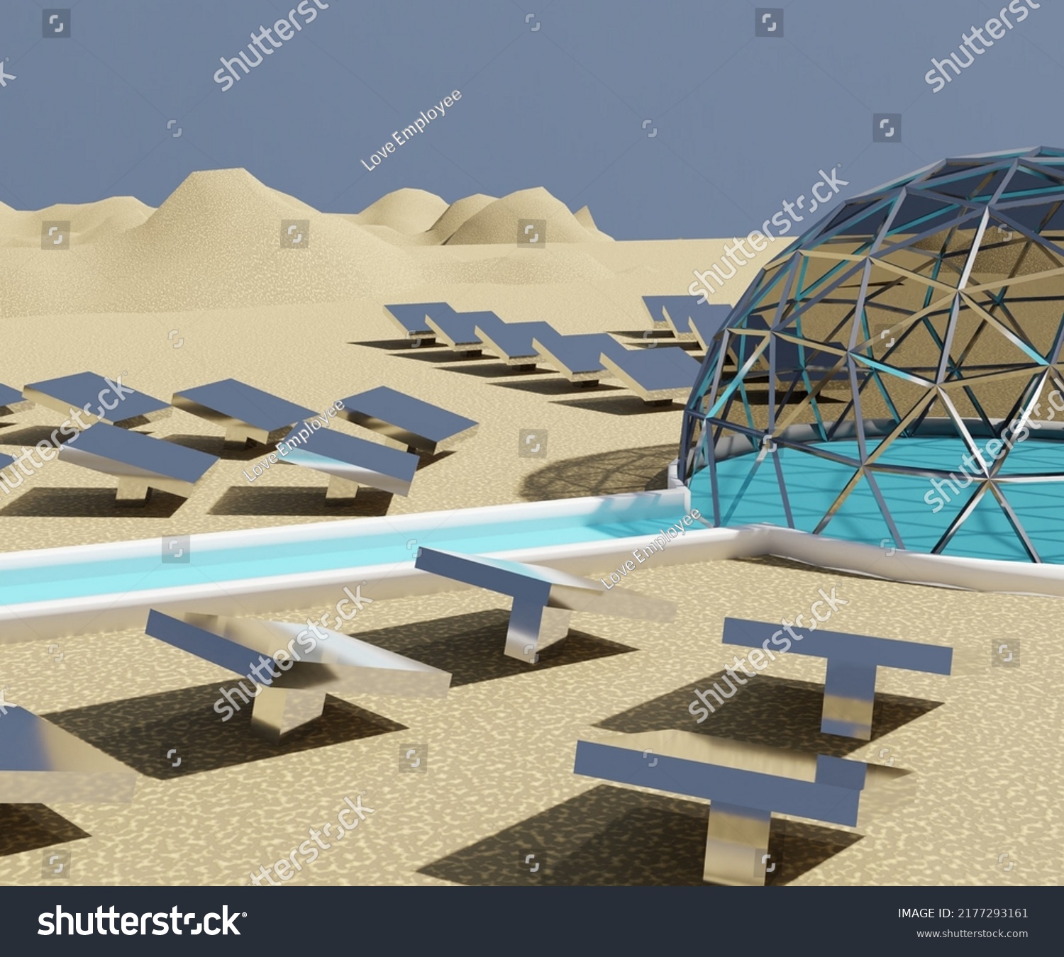 Solar Dome Desalination Future Carbonneutral Seawater Stock