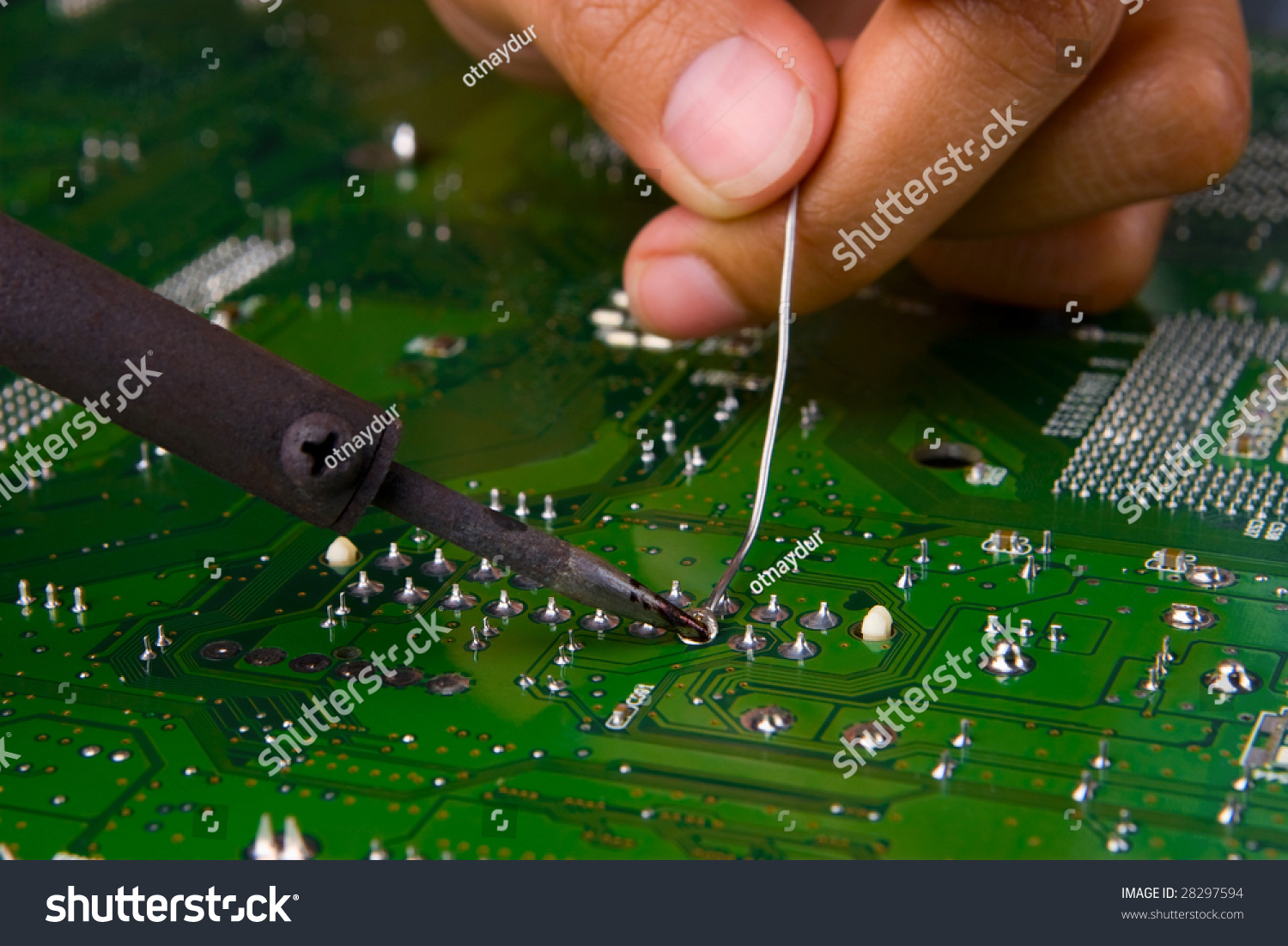 Soldering Component Circuit Board Pcb Using Stock Photo 28297594