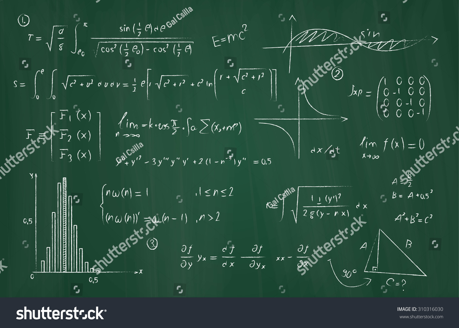 stock photo some mathematical equations on a blackboard mathematics 310316030