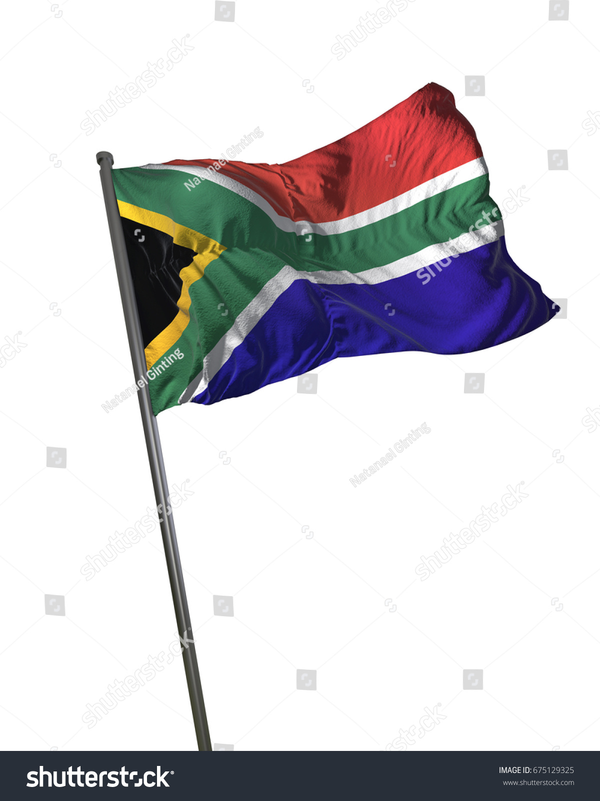 South Africa Flag Waving Isolated On Stock Illustration 675129325