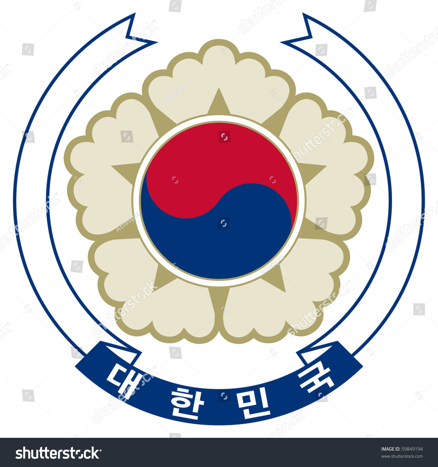 south-korea-coat-of-arms-seal-or-national-emblem-isolated-on-white