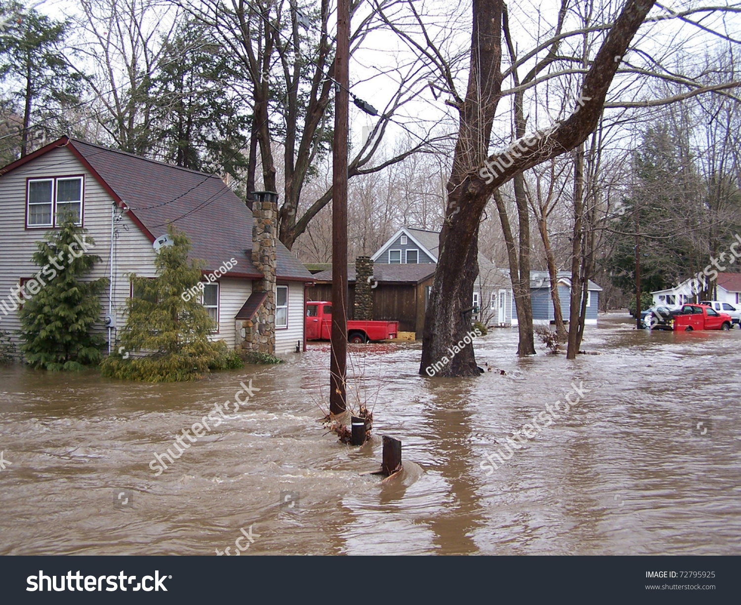 Southbury Connecticut March 7 Flooding Houses Stock Photo 72795925 