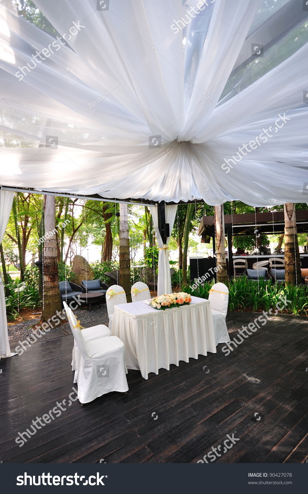 Specially Decorated Pavilion For Wedding Ceremony Stock Photo 90427078