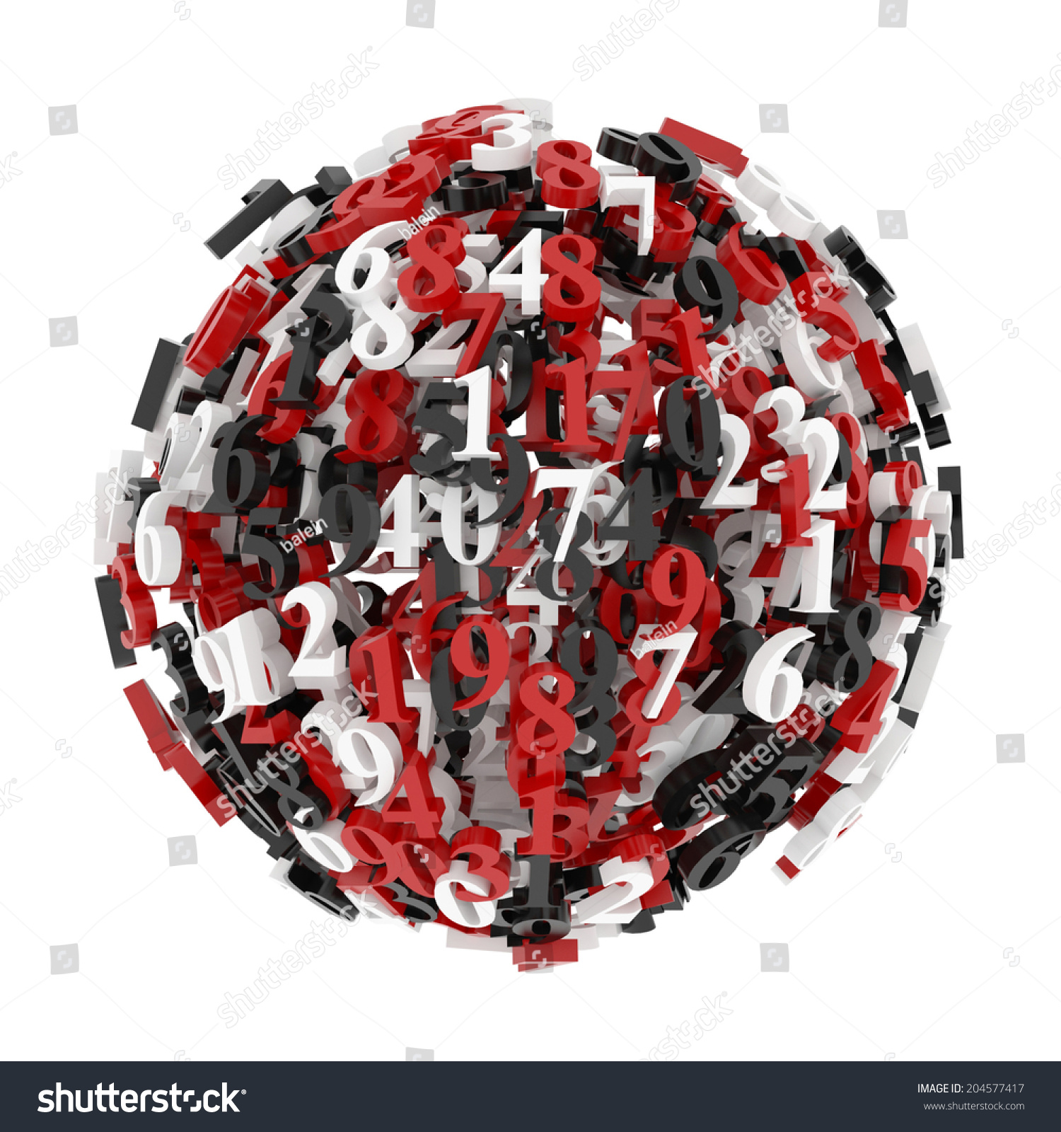 Sphere Numbers 3d Render Illustration Stock Illustration 204577417 ...