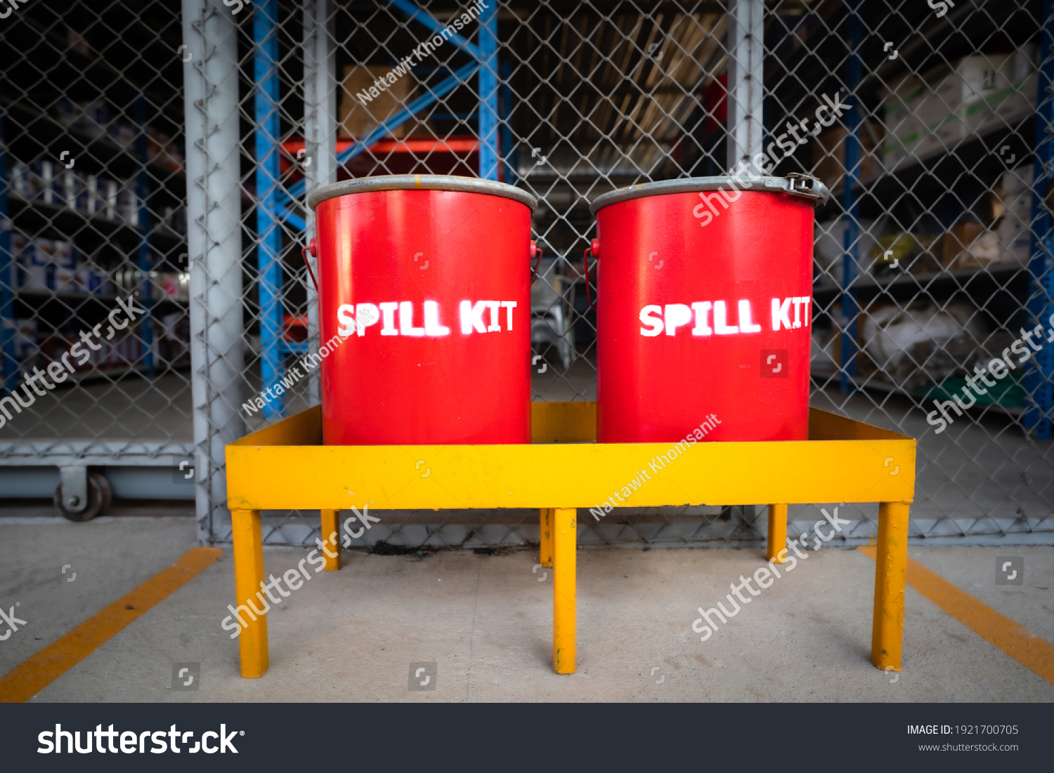 Spill Kit Containment Boxes Prepared Placed Stock Photo 1921700705