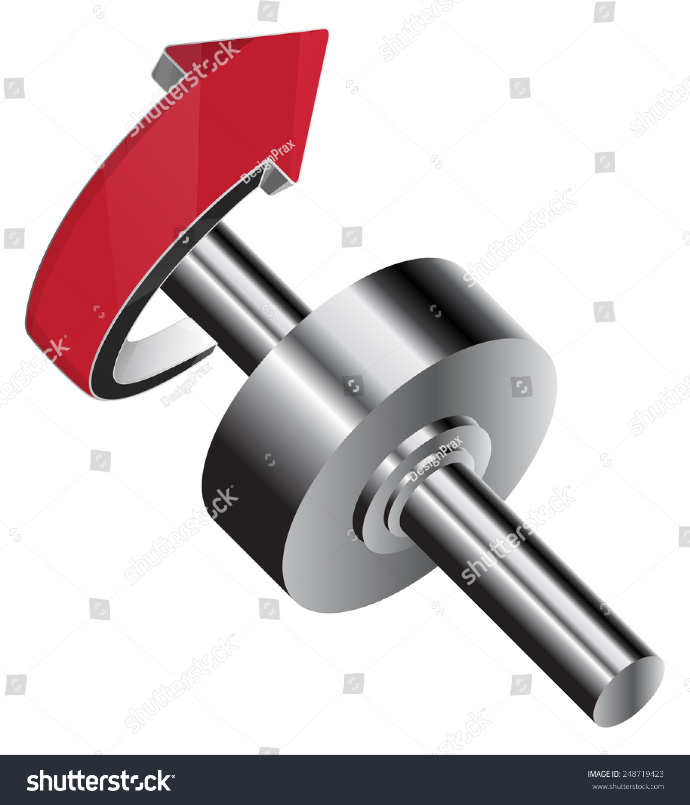Spindle Rotation Technical Drawing Illustration Stock