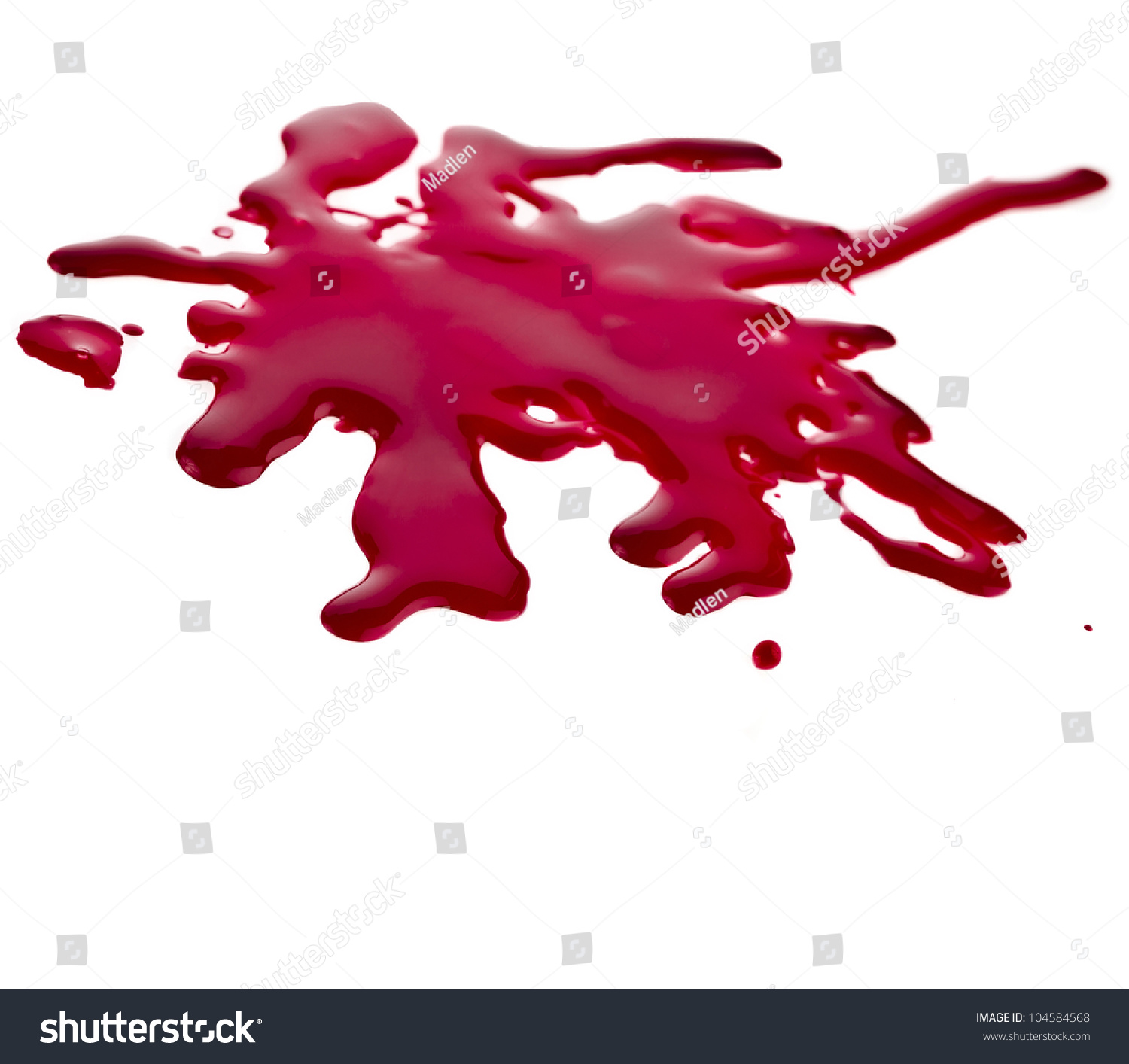 Splattered Blood Stains On A White Background Stock Photo 104584568