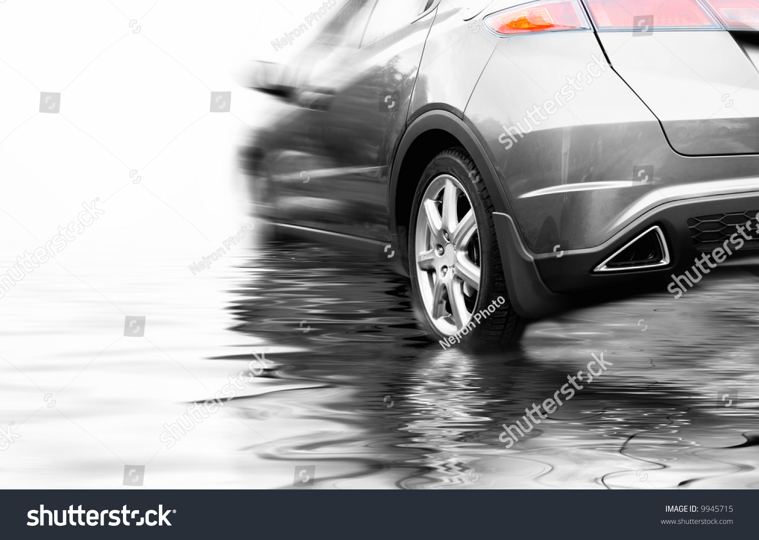 Sport Car In Rendered Water Stock Photo 9945715 : Shutterstock