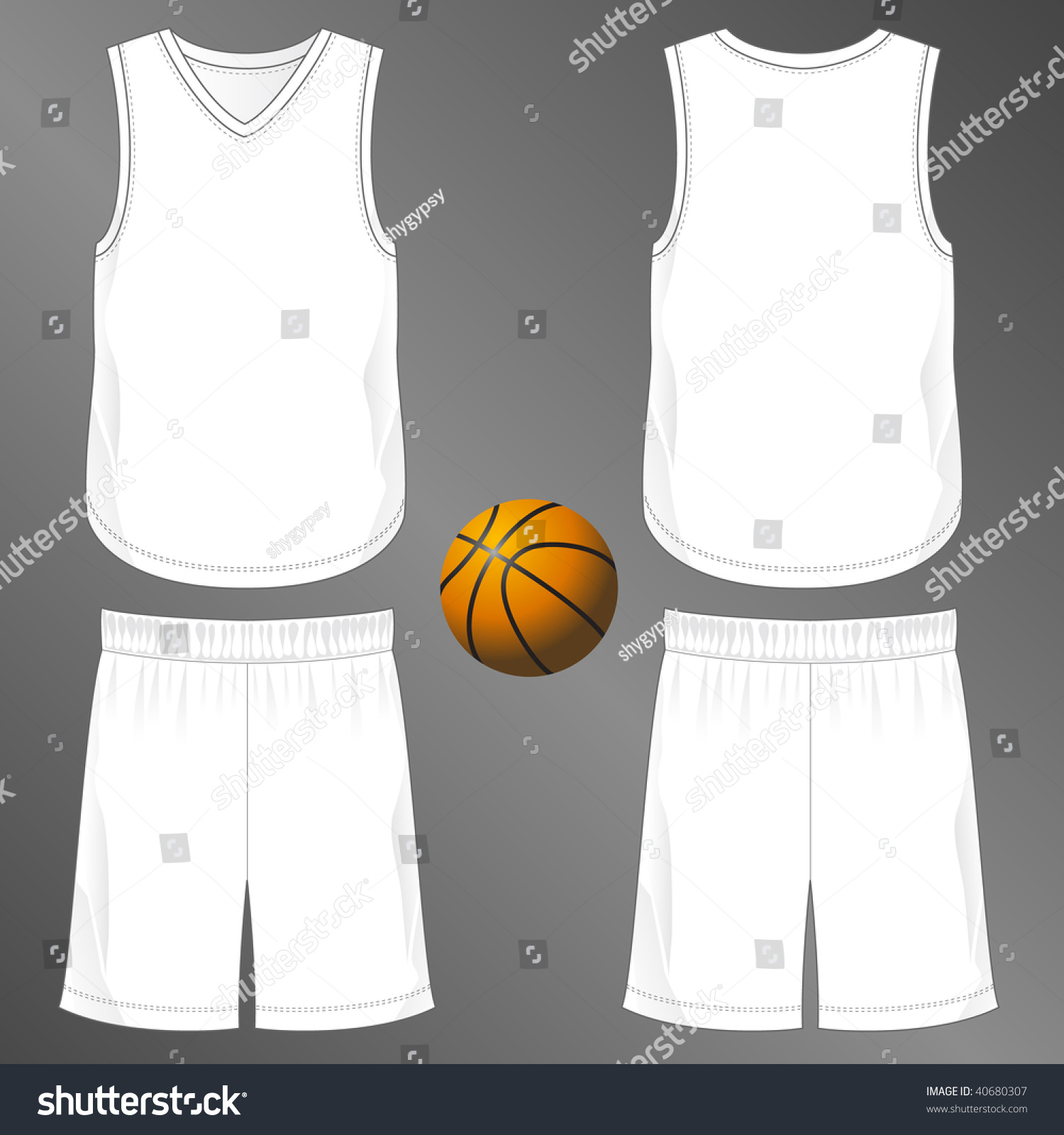 Sports Series. Realistic Team Basketball Uniform: Shorts And Sleeveless 