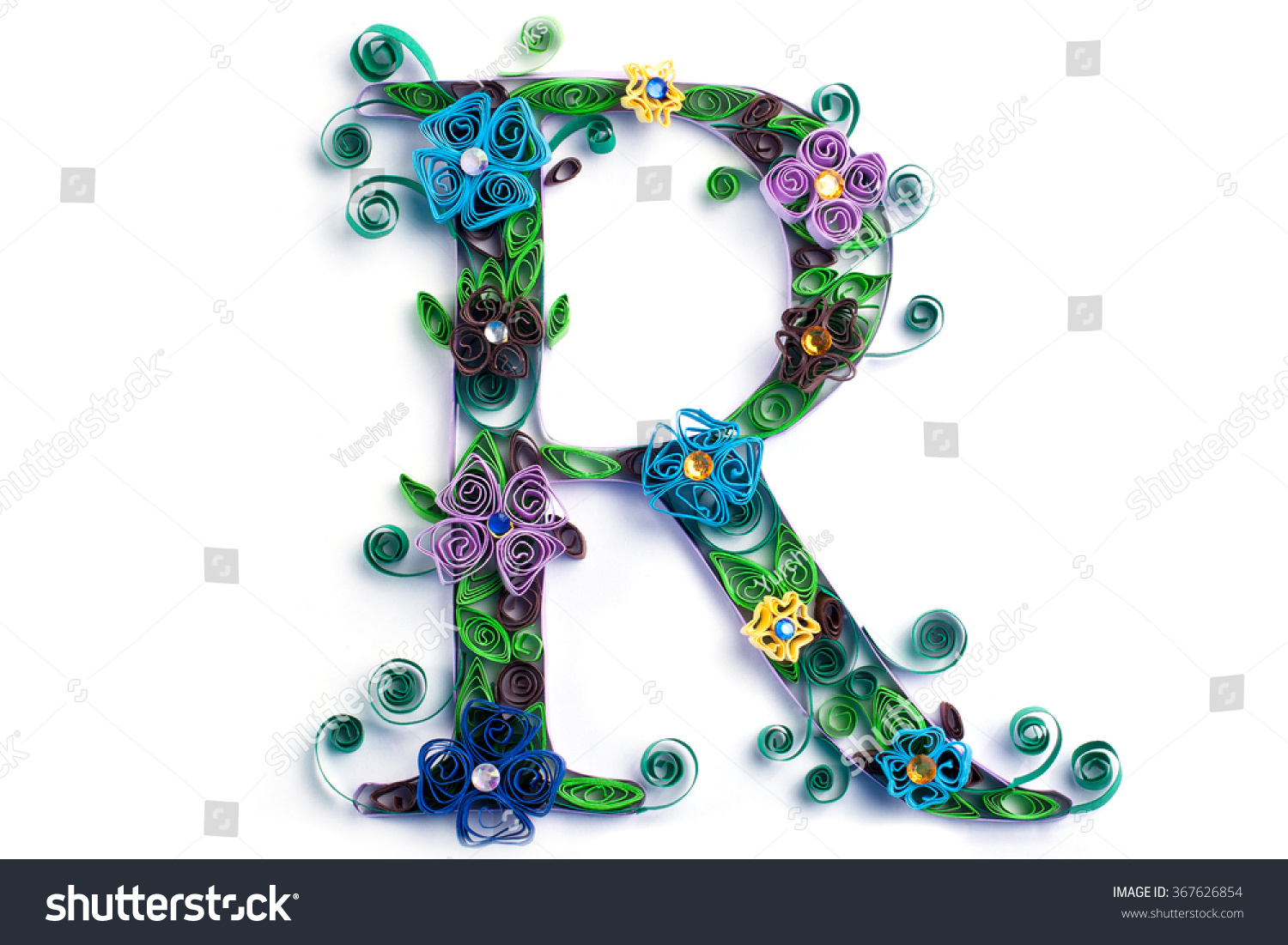 Spring theme quilling letter from quilling fonts collection Spring theme quilling letter from quilling fonts collection