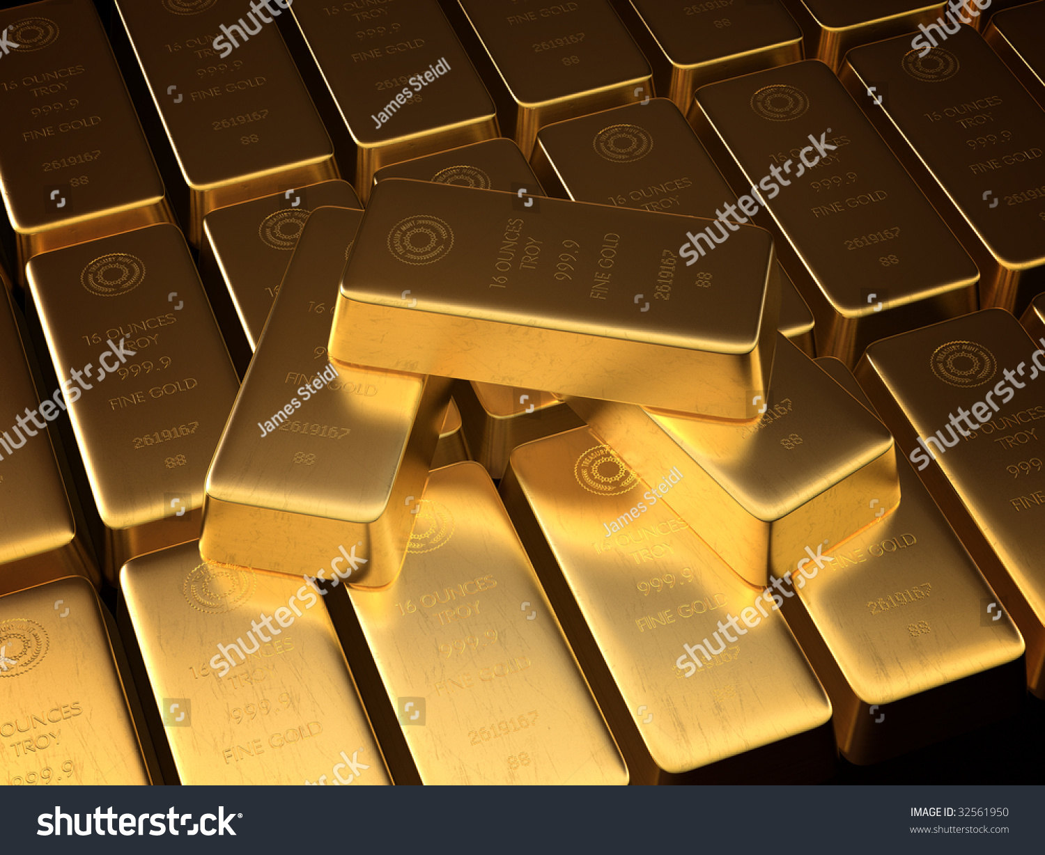 Stacked Bars Gold Bullion Stock Photo 32561950 - Shutterstock