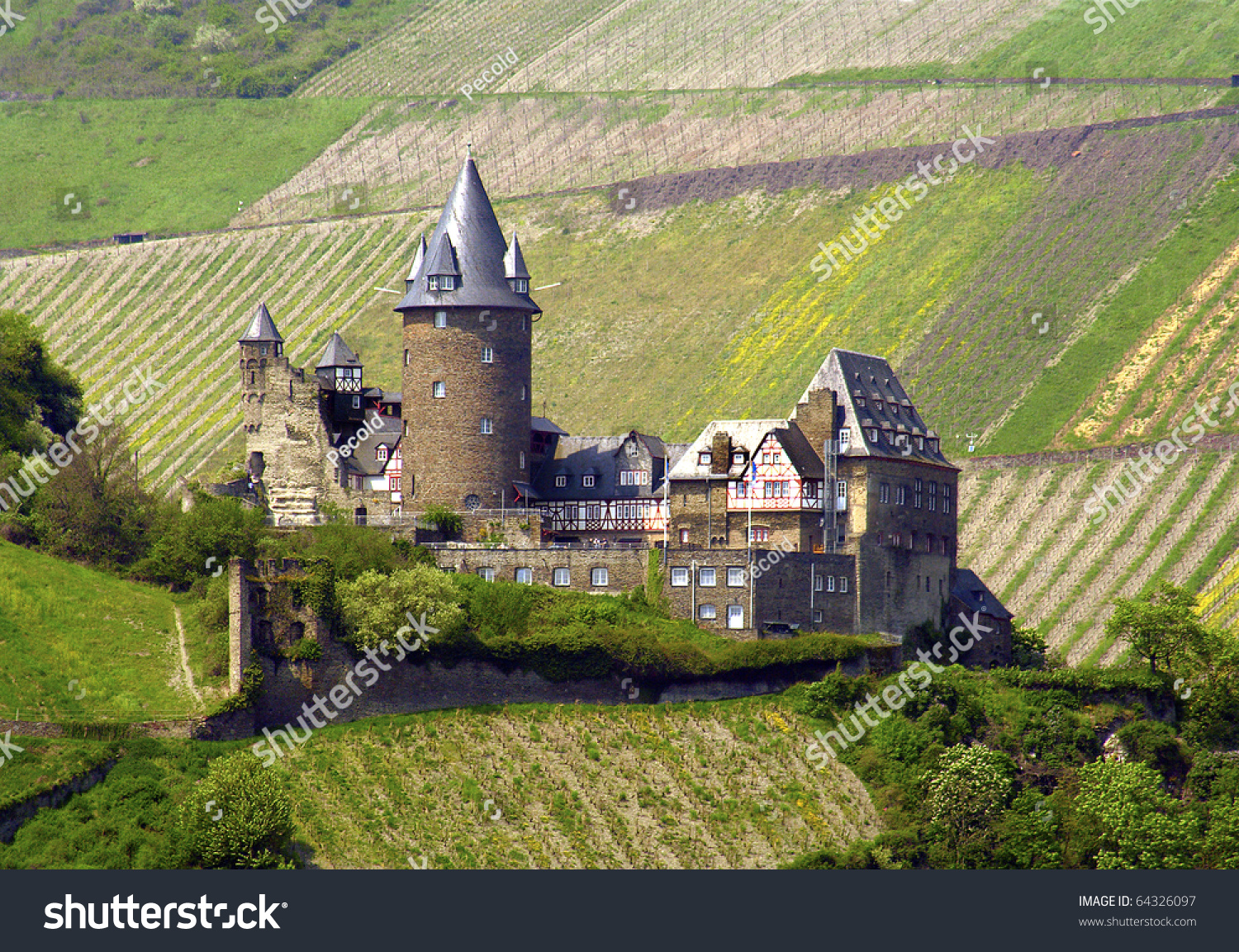 Stahleck Castle Of Bacharach Rhine Valley Germany Unesco Stock Photo