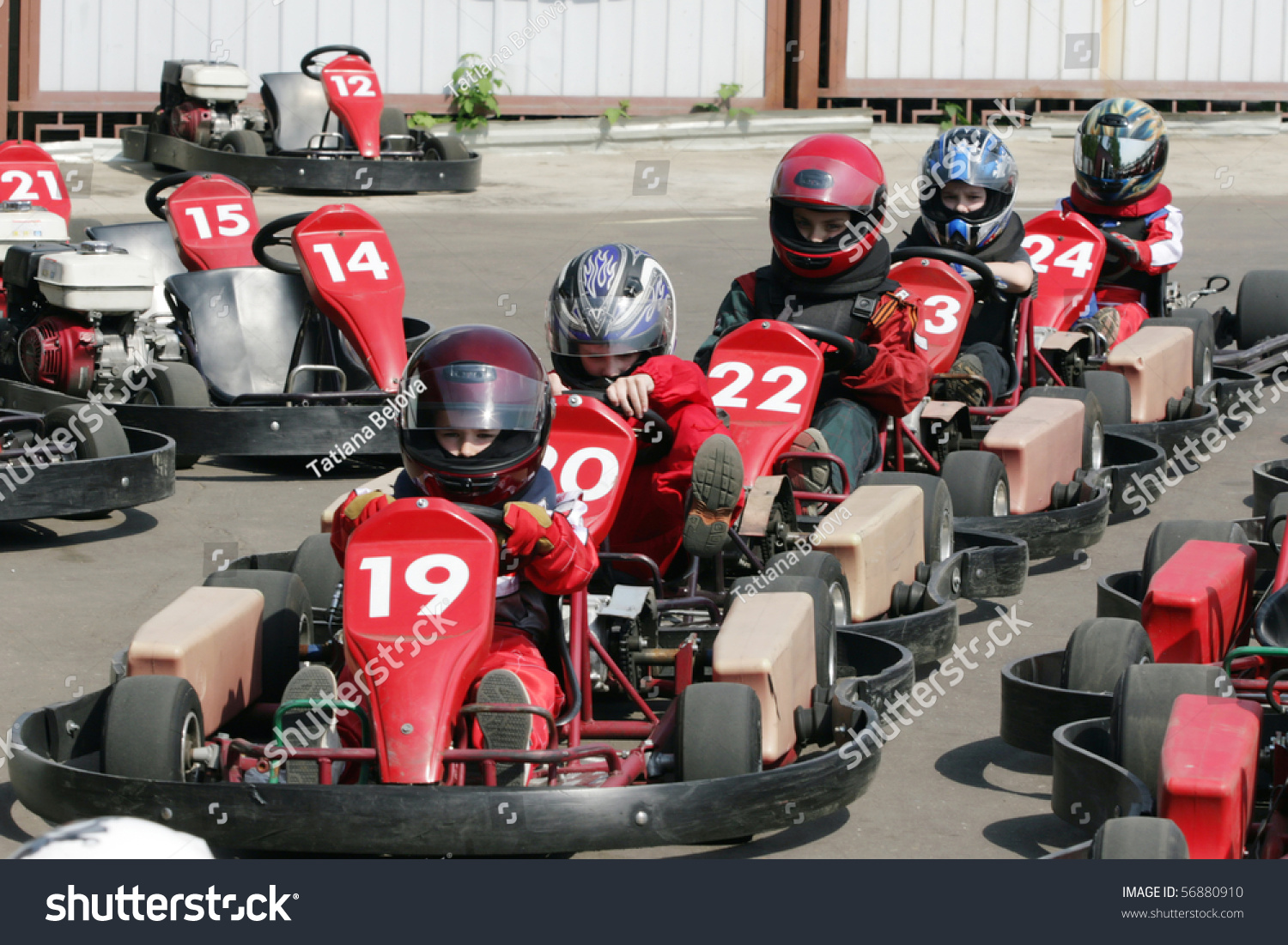 Start. Go-Kart Racing For Kids & Children. Stock Photo 56880910 ...