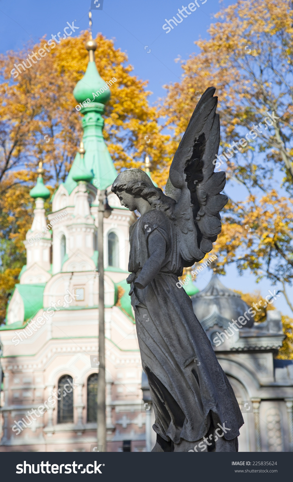 Statue Of Angel, Necropolis Of Donskoy Monastery, Moscow, Russia Stock