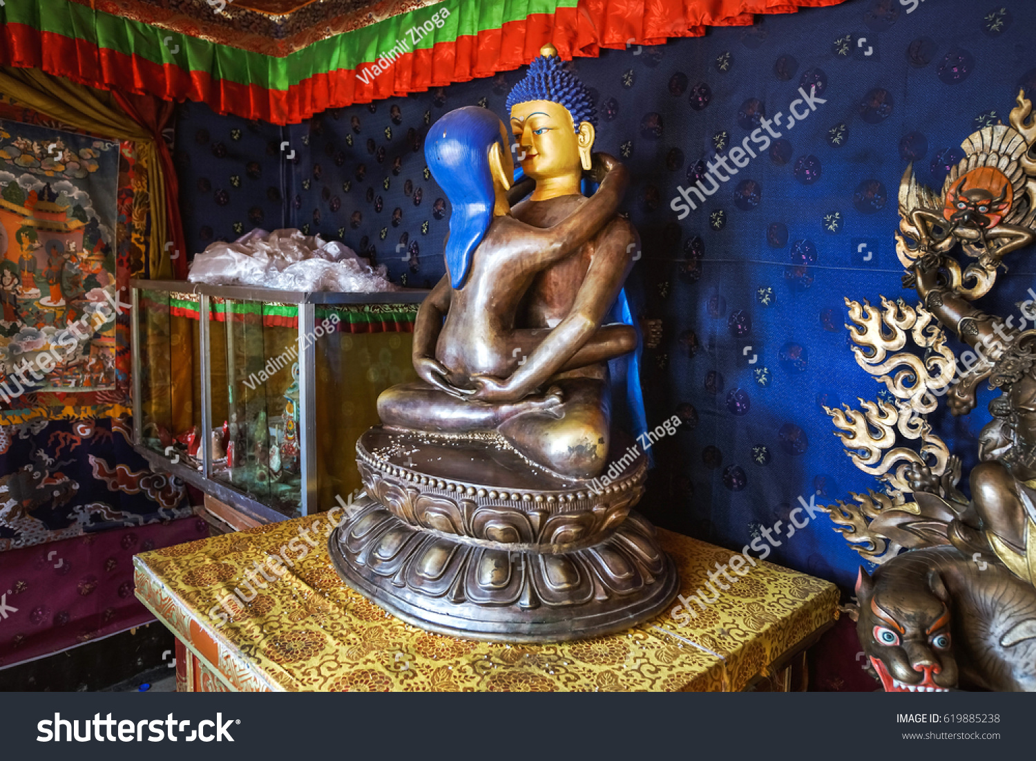 Statue Buddha Samantabhadra Union Samantabkhadri Kama Stock Photo