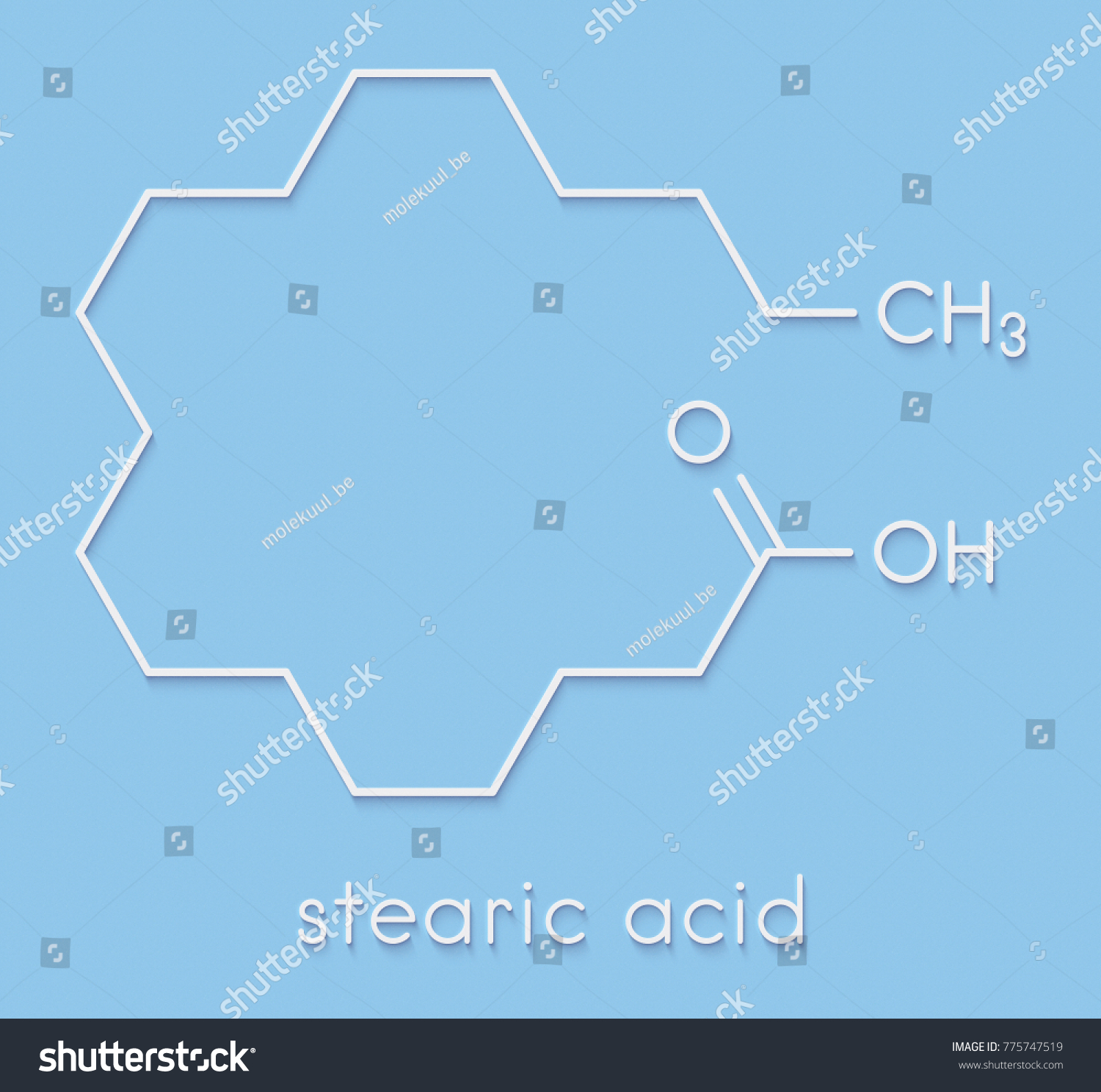 Stearic Acid Saturated Fatty Acid Molecule Ilustra Es Stock