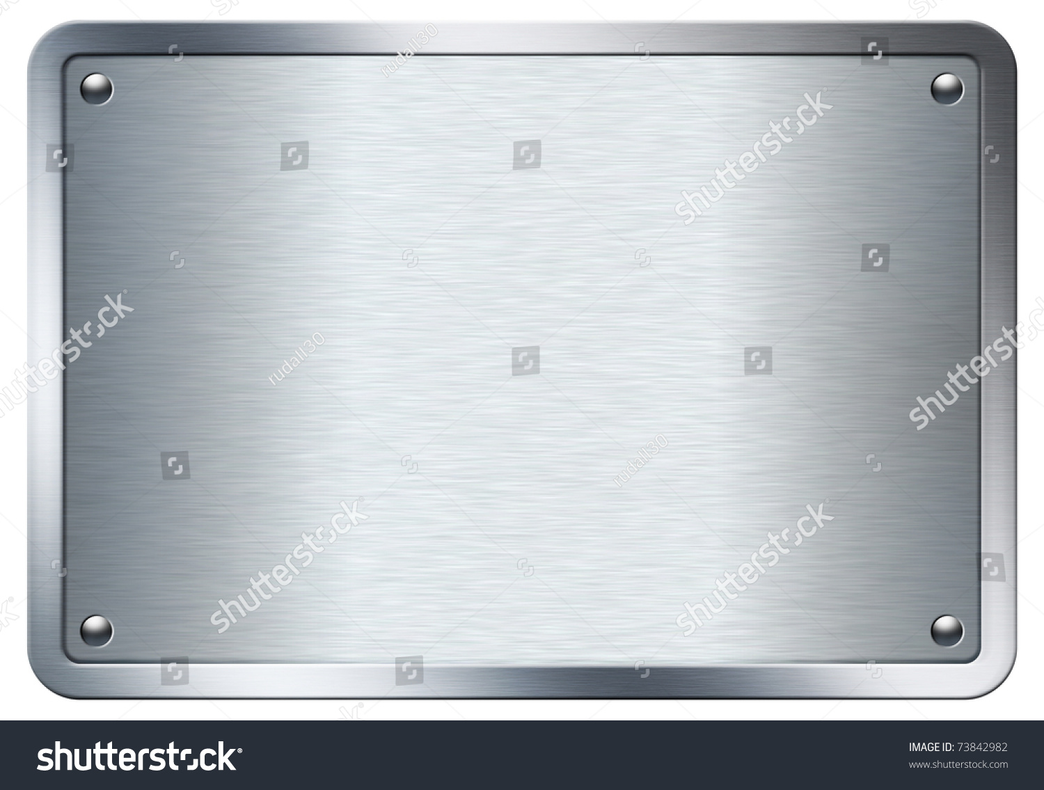 Stock Image Of A Metal Plate Isolated On White Background Stock Photo