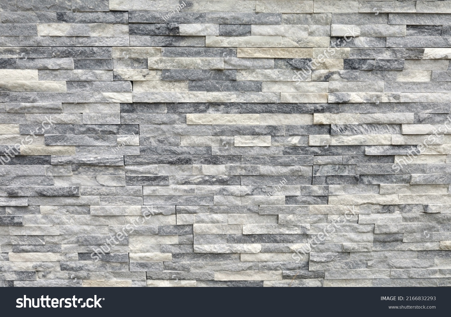 Stone Cladding Wall Made Regular Bricks Stock Photo