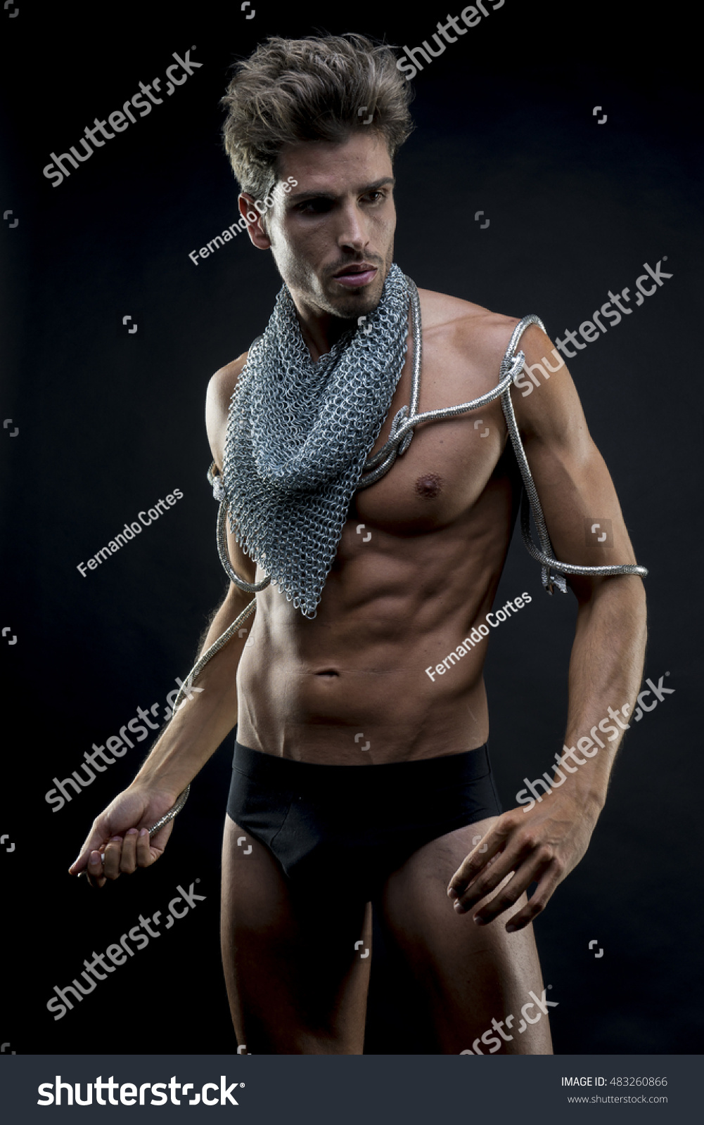 Strength Attractive Naked Man Abdominal Chain Stock Photo Edit Now