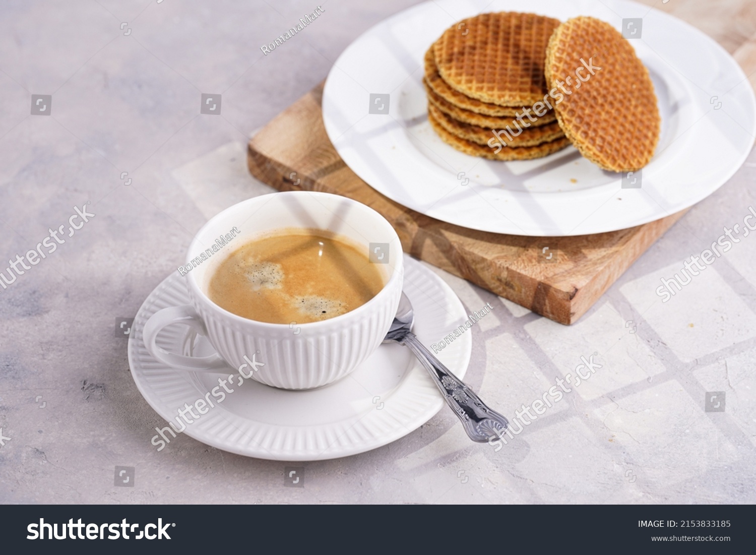 Stroopwafel Traditional Dutch Sirup Waffles Caramel Stock Photo