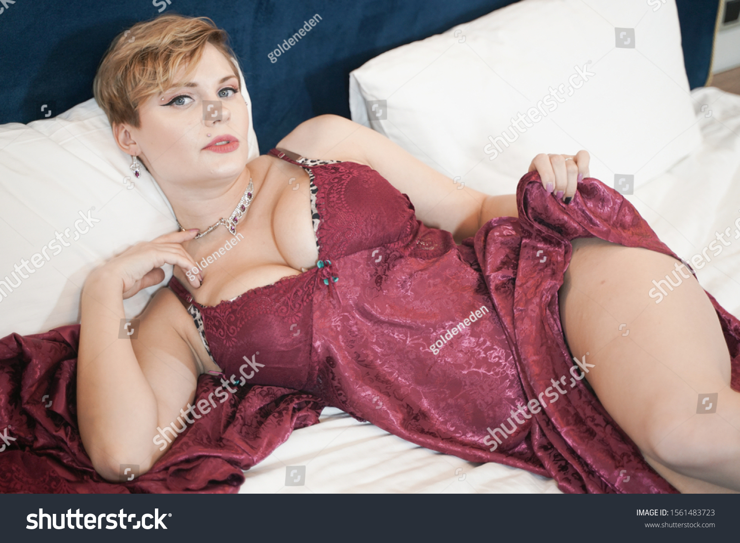 Stylish Pin Short Hair Blonde Woman Stock Photo Shutterstock