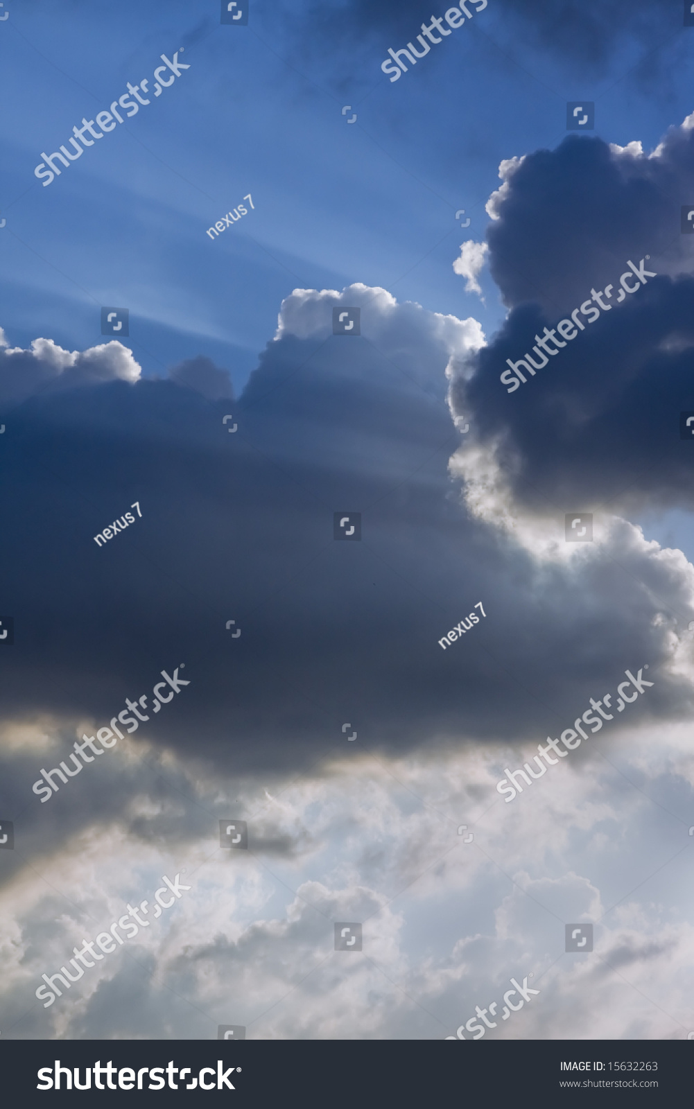 Sunbeams Coming Through Clouds Stock Photo 15632263 Shutterstock