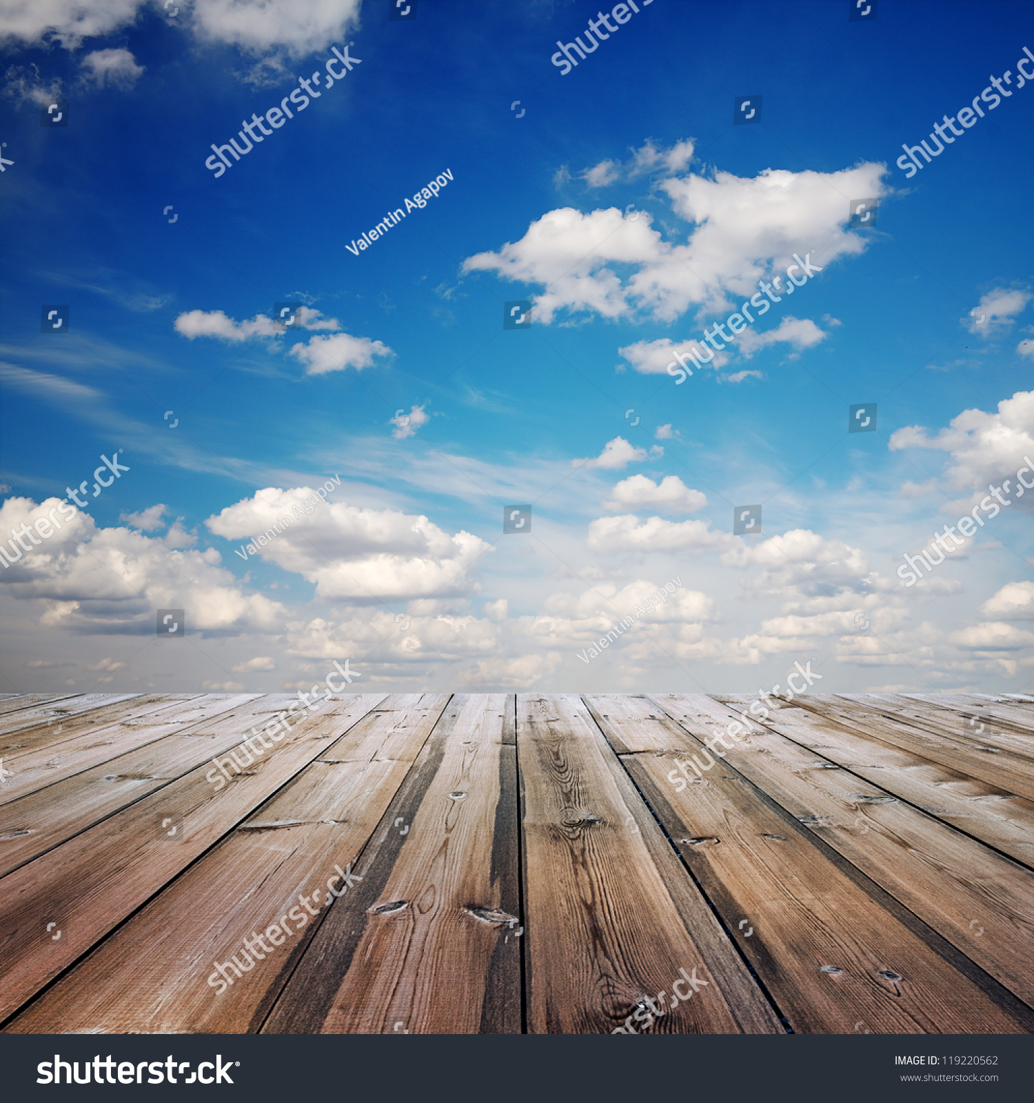 Sunset Sky And Wood Floor Background Stock Photo 119220562 Shutterstock