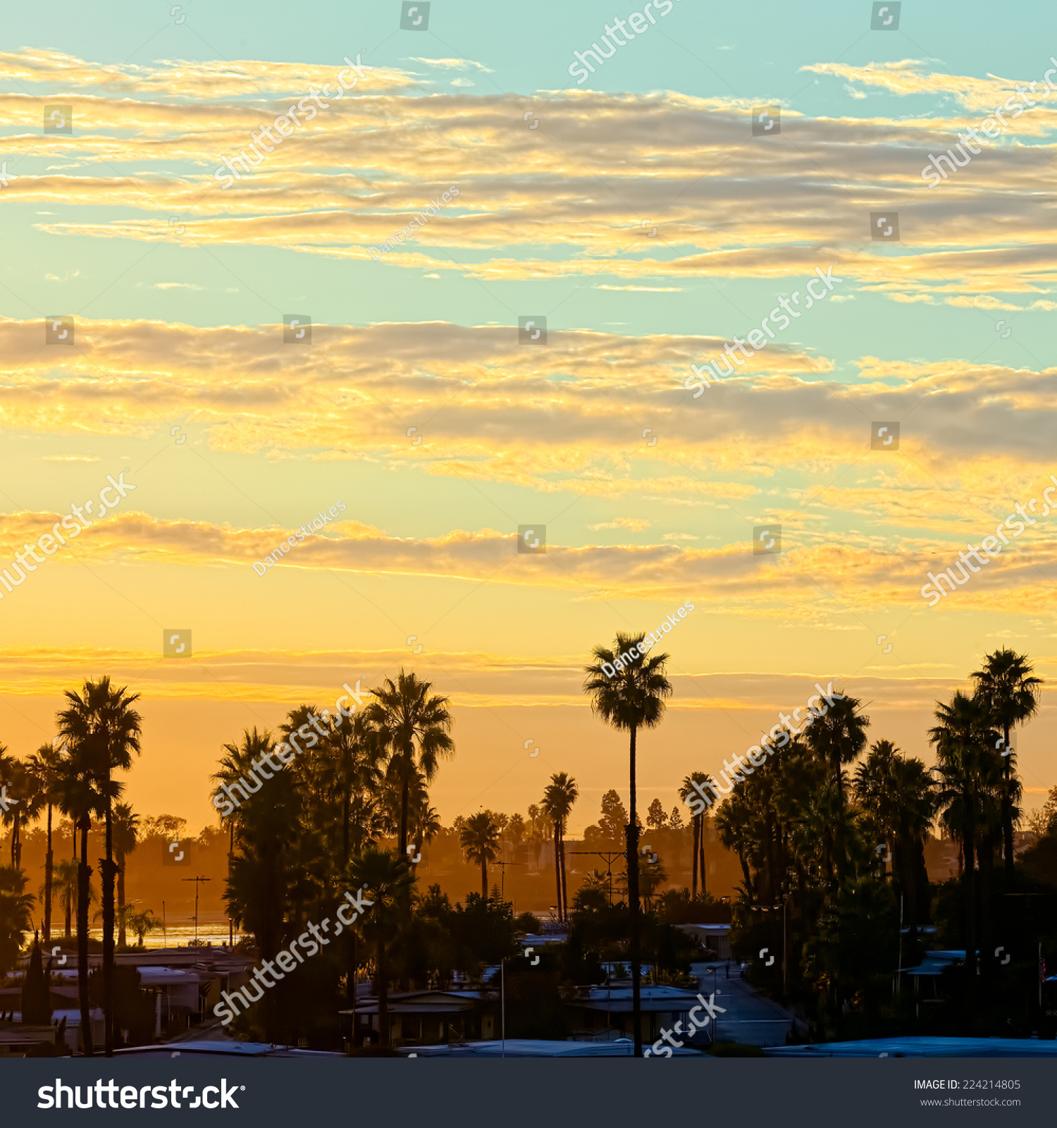 Sunset Sky With Clouds San Diego, California Stock Photo 224214805