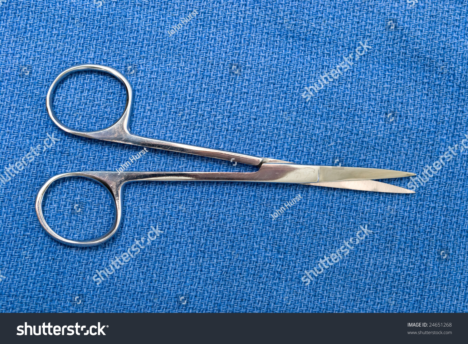 Surgical Scissors On Blue Sterile Field Stock Photo 24651268 Shutterstock