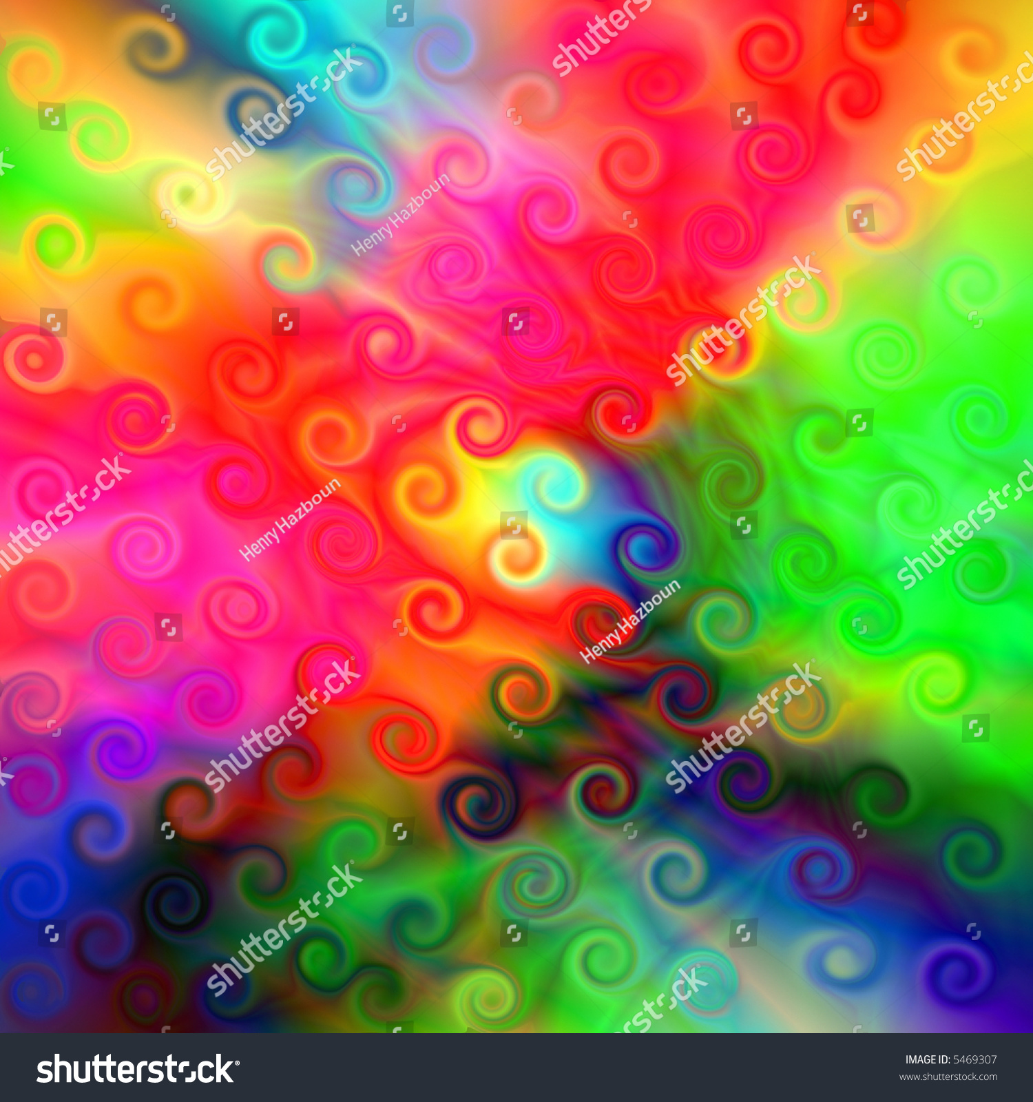 Swirls On A Rainbow Background Stock Photo 5469307 : Shutterstock