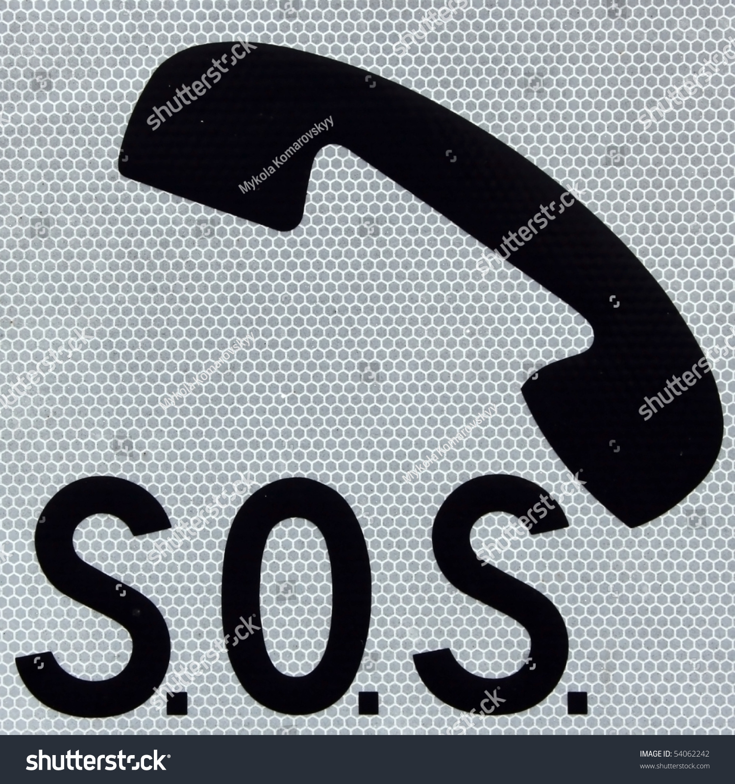 Symbol Of A Phone And Word Sos On A White Background Stock Photo