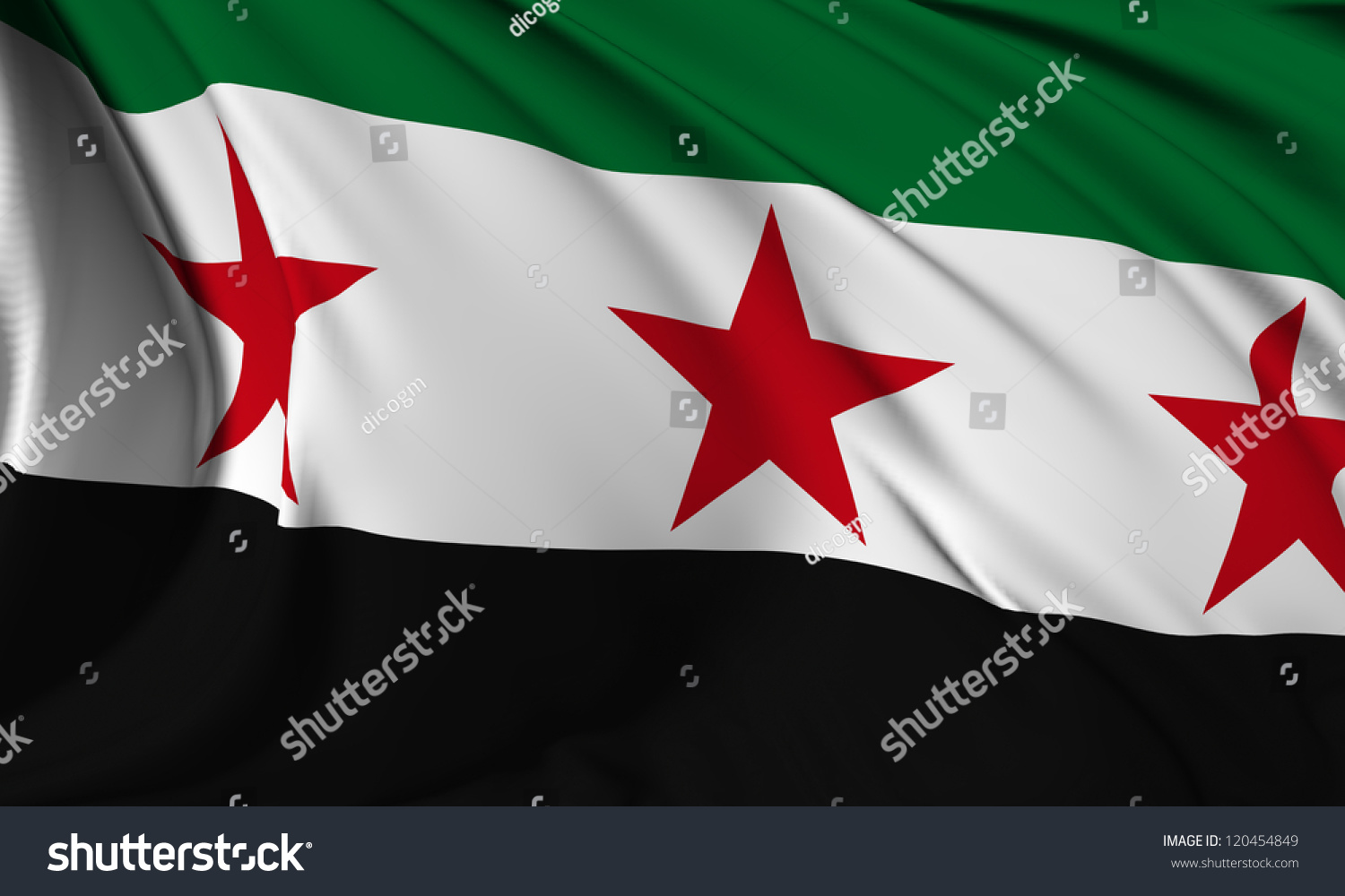 Syria Republic Flag Syrian National Coalition Stock Illustration