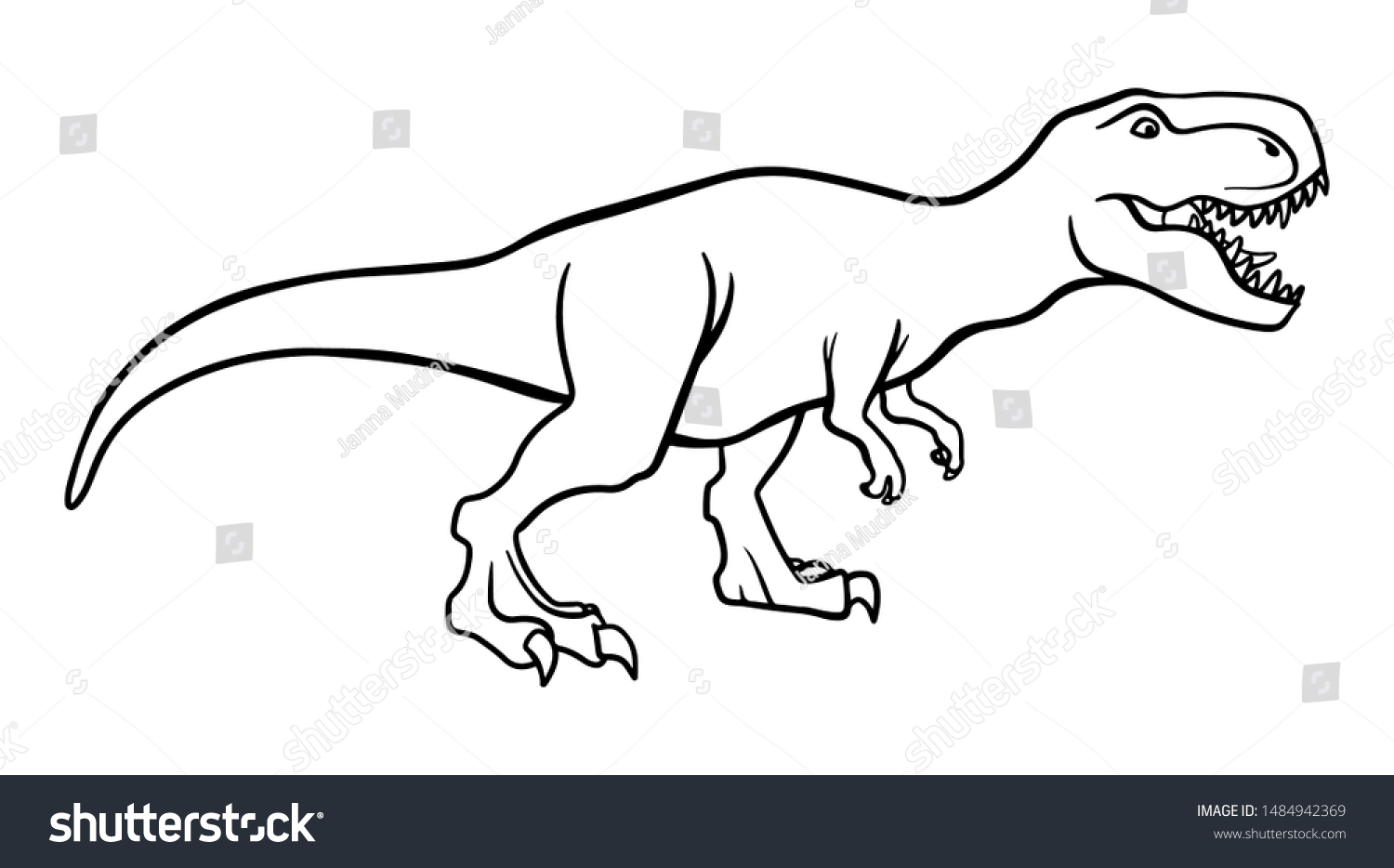 T Rex Dinosaur Dangerous Extinct Predator ilustración de stock 1484942369