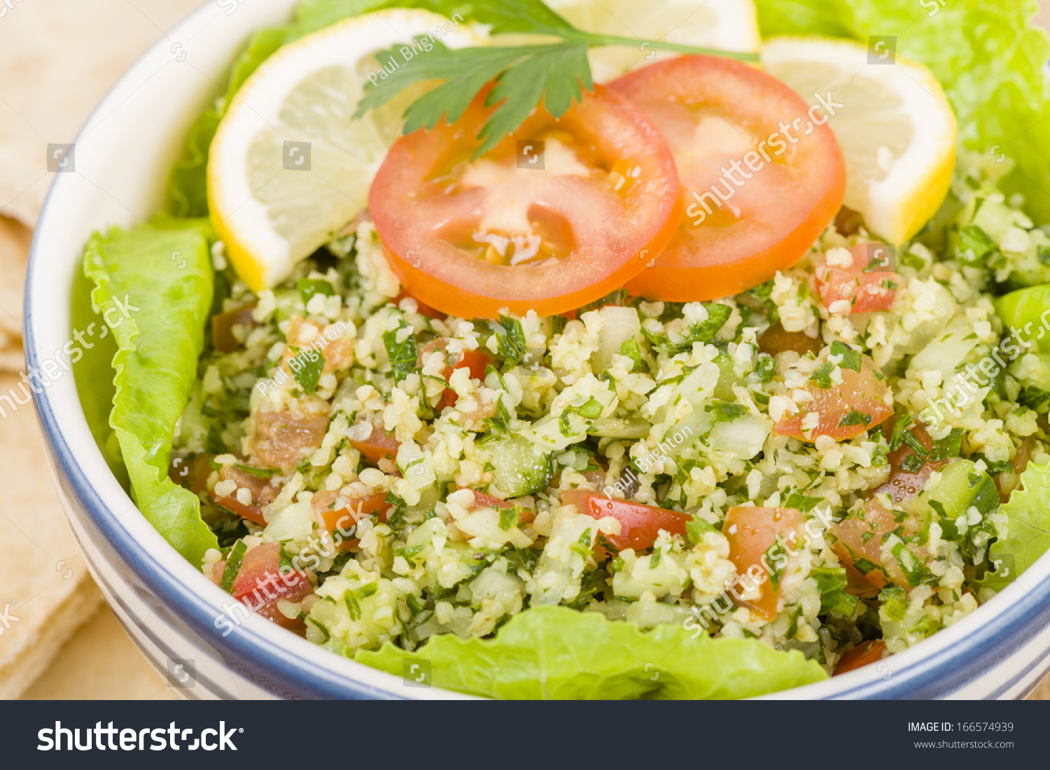 Tabbouleh Arabic Salad Made Bulghur Wheat Stock Photo 166574939