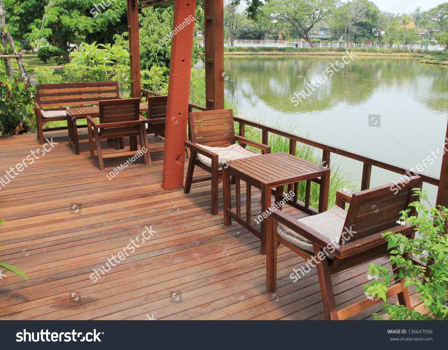 Table And Chairs In Garden Stock Photo 136647056 : Shutterstock