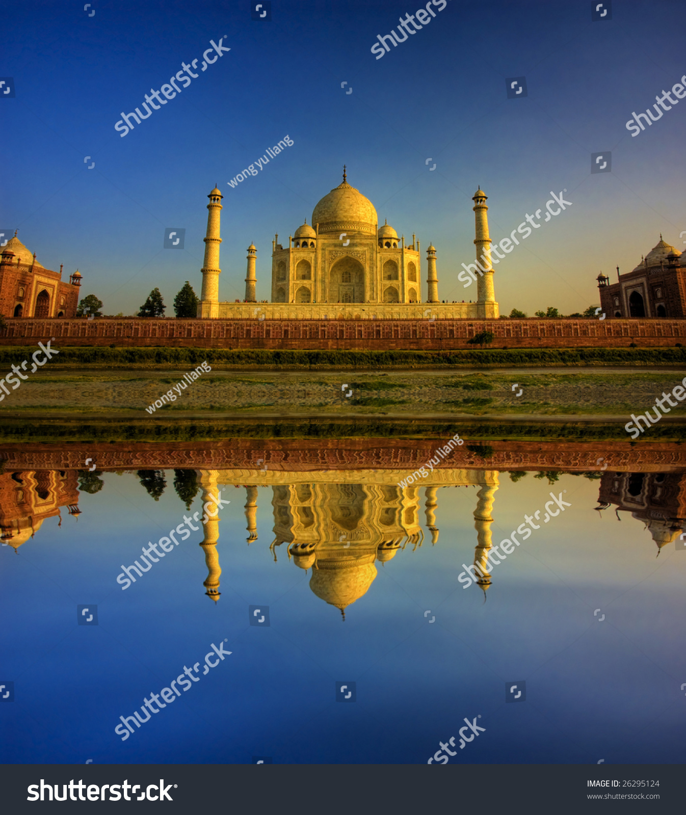 Taj Mahal With Blue Sky During Sunset Stock Photo Shutterstock