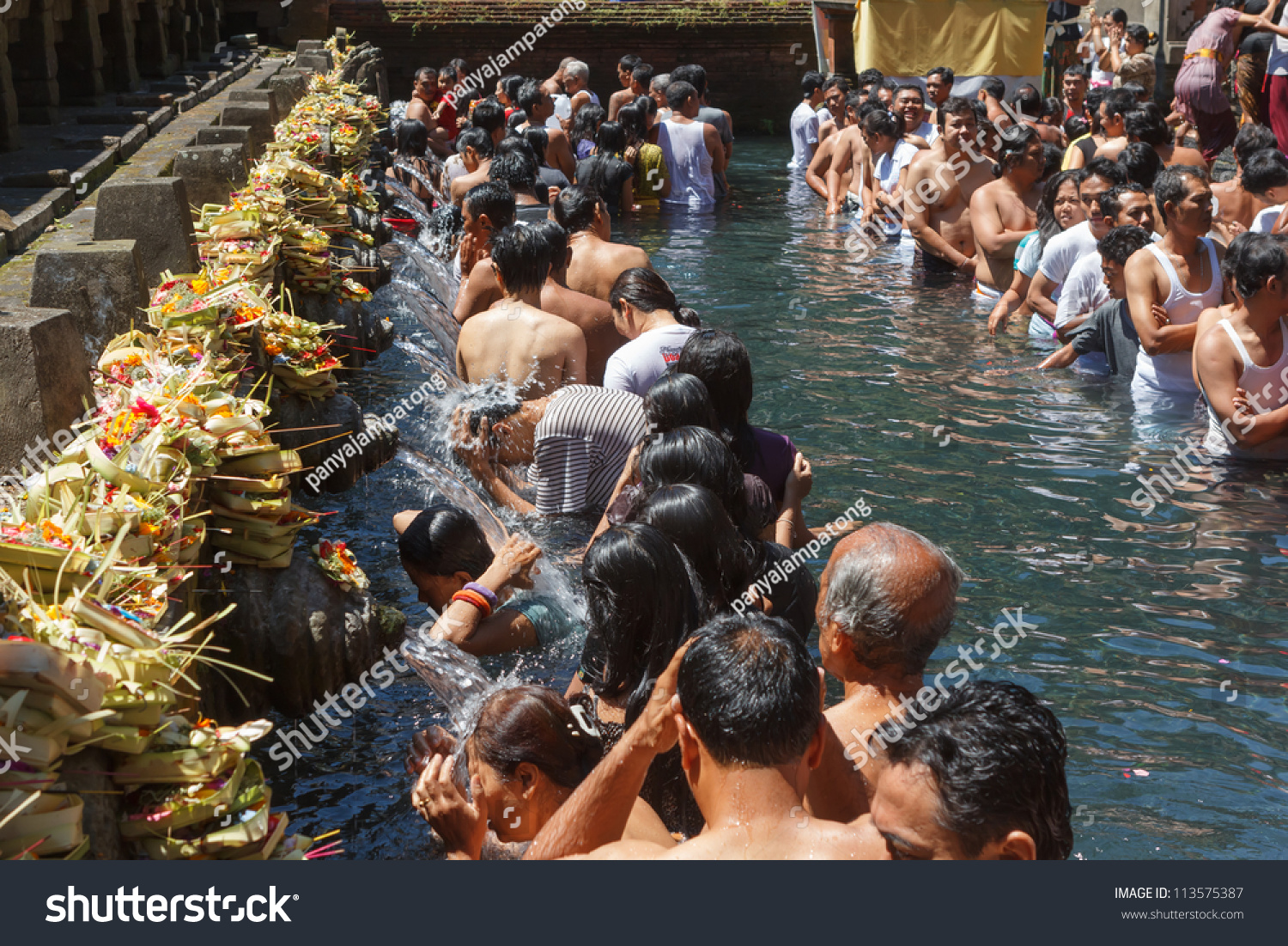 Tampak Siring, Bali, Indonesia .19 August 2012.People Praying At Holy