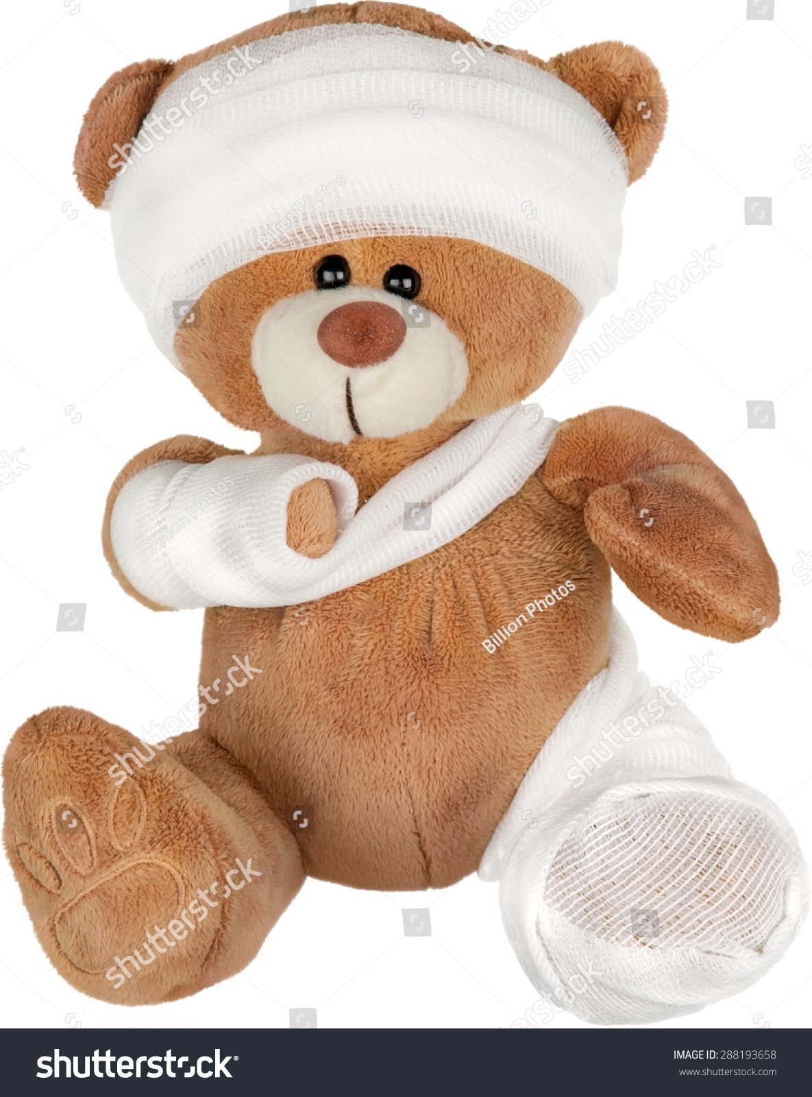 teddy bear with broken arm